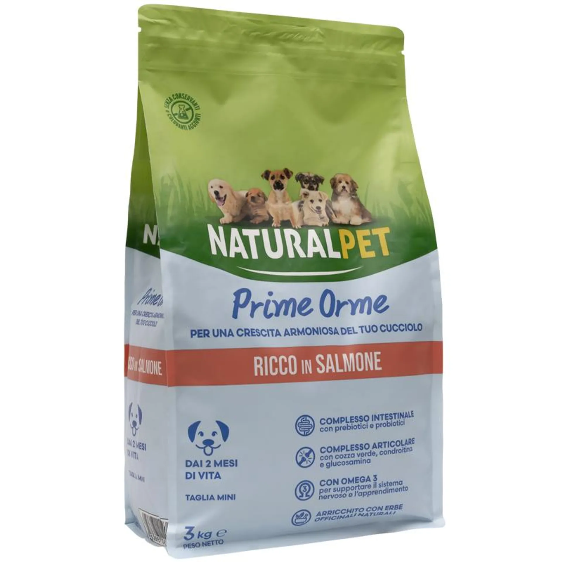 Naturalpet Prime Orme Puppy Mini ricco in Salmone 3kg