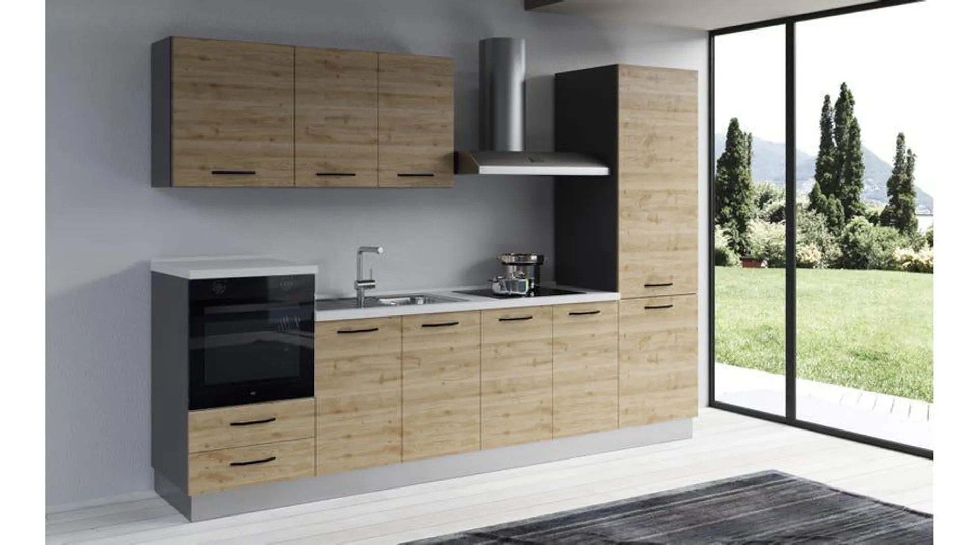 Gilda 2.0 cucina 300 cm colore rovere cadiz