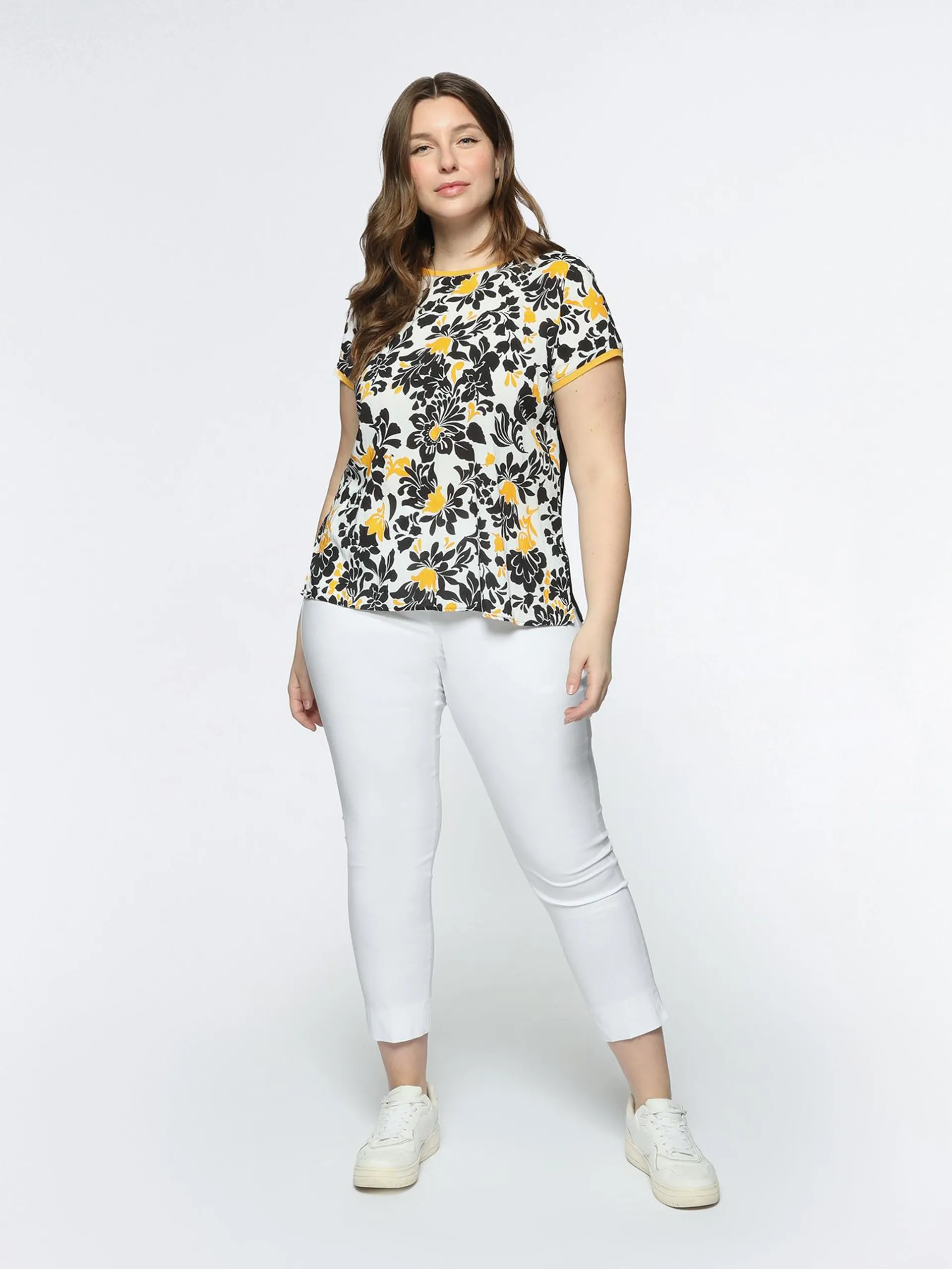 Blusa con stampa a fiori