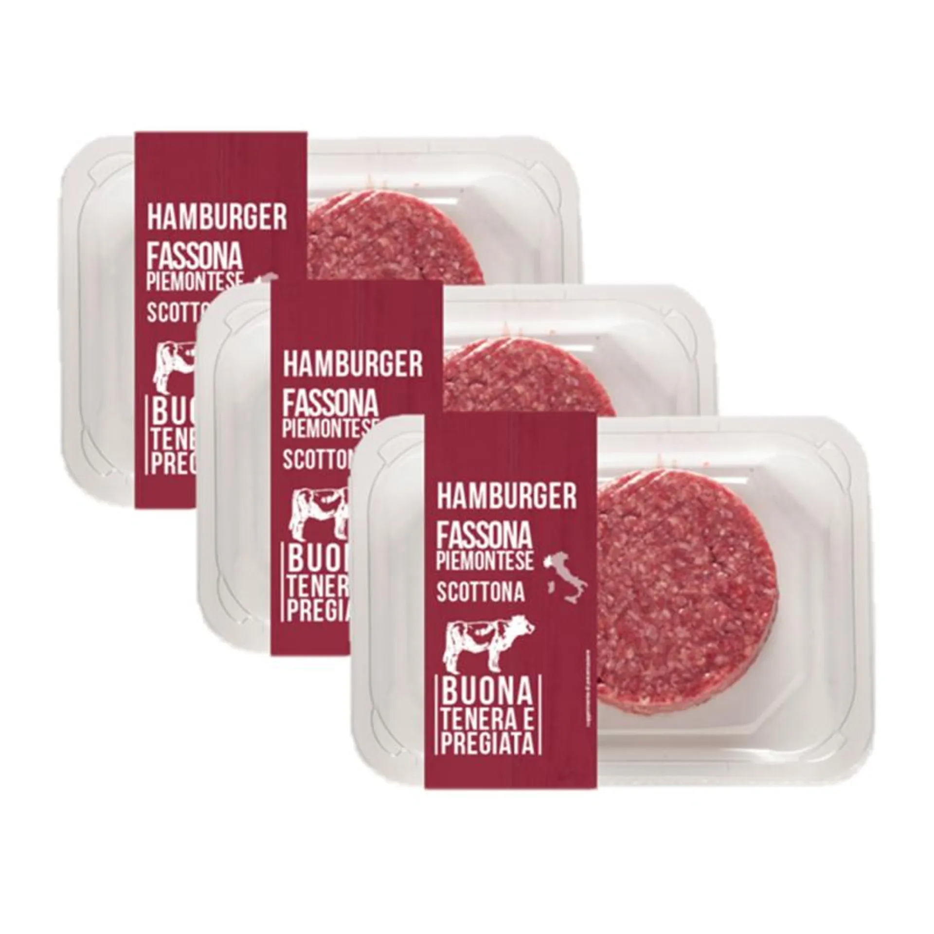 Hamburger Scottona Fassona Piemontese - 200gx3conf vs Skin-Carne che Passione