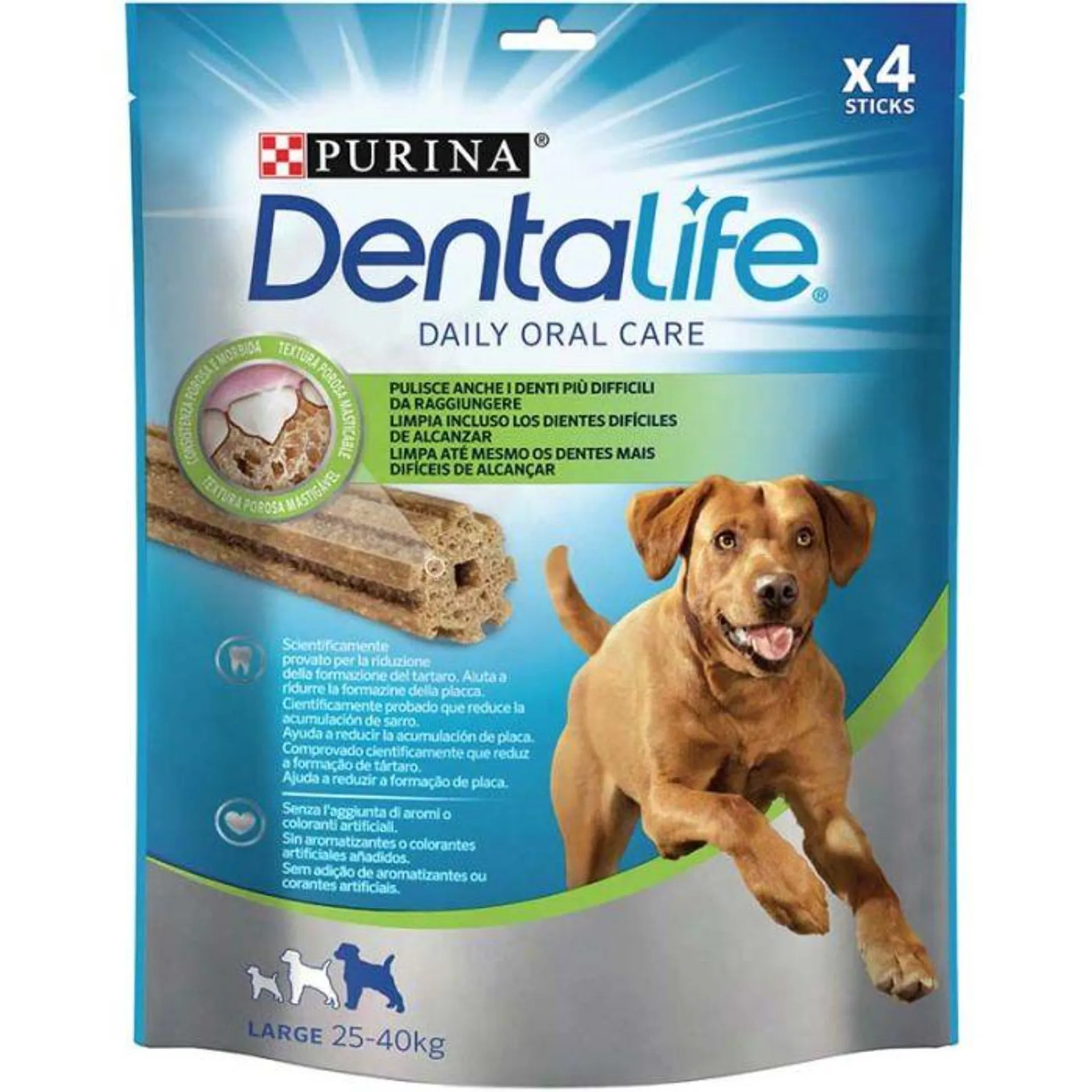 Dentalife cane snack, per l'igiene orale, large, conf. 4 pz