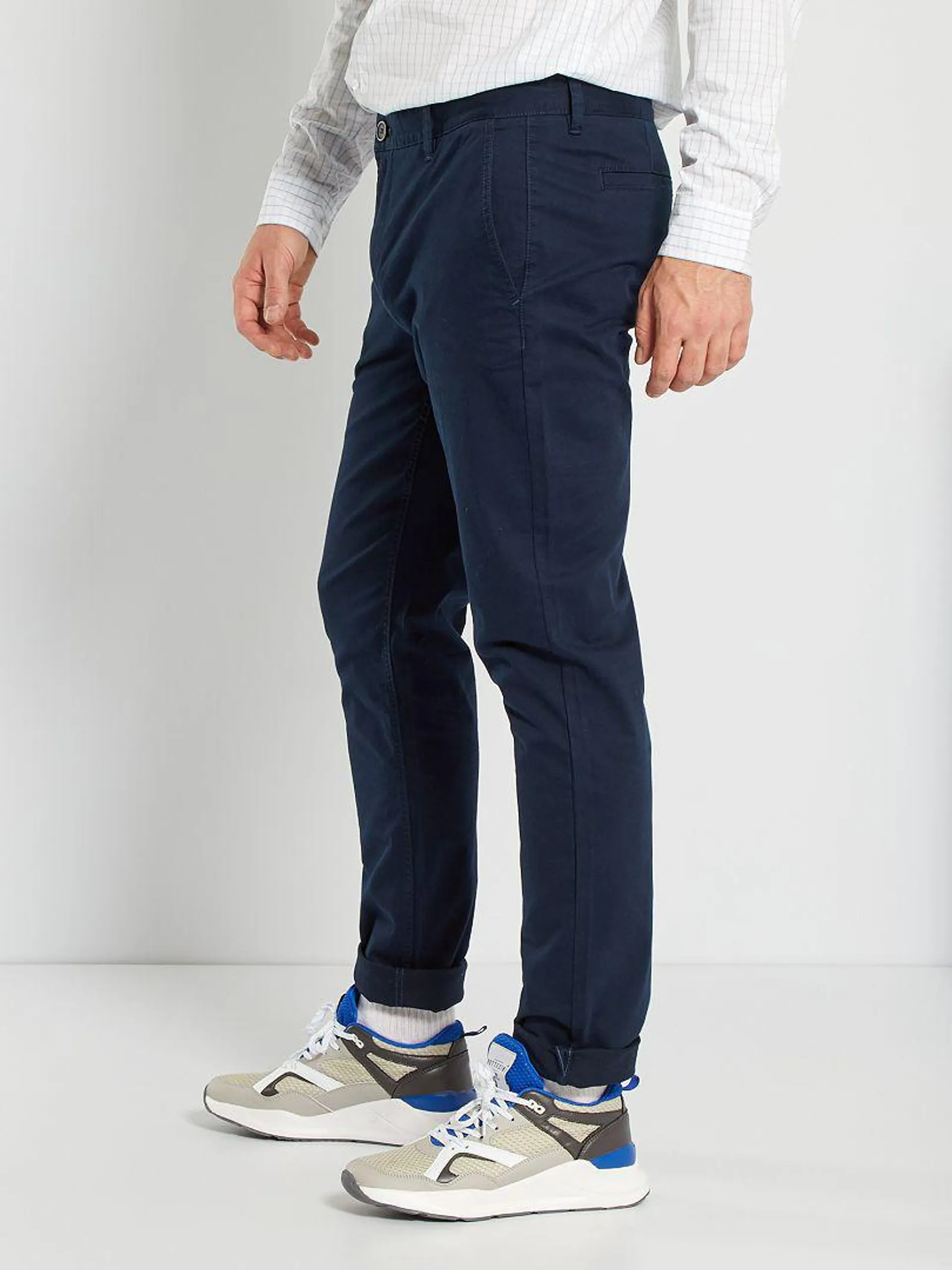 Pantaloni chino slim L38 +195 cm - blu