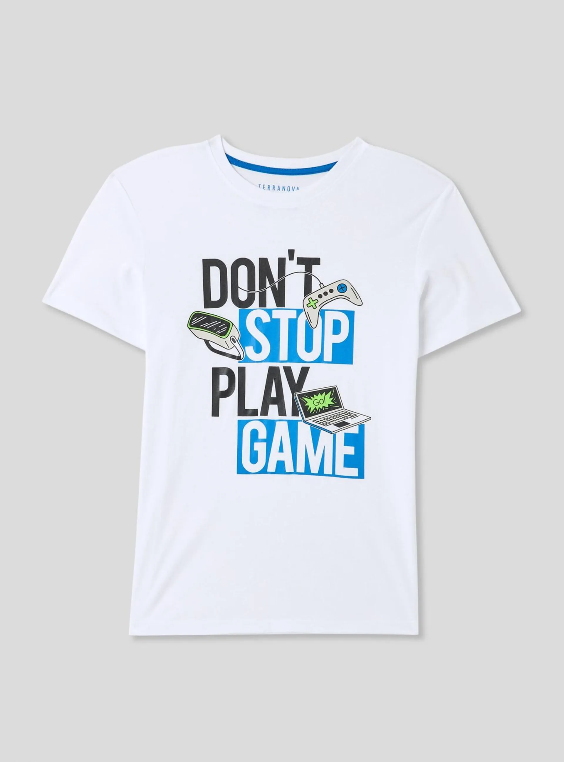 T-shirt con stampa gaming Bianco ottico