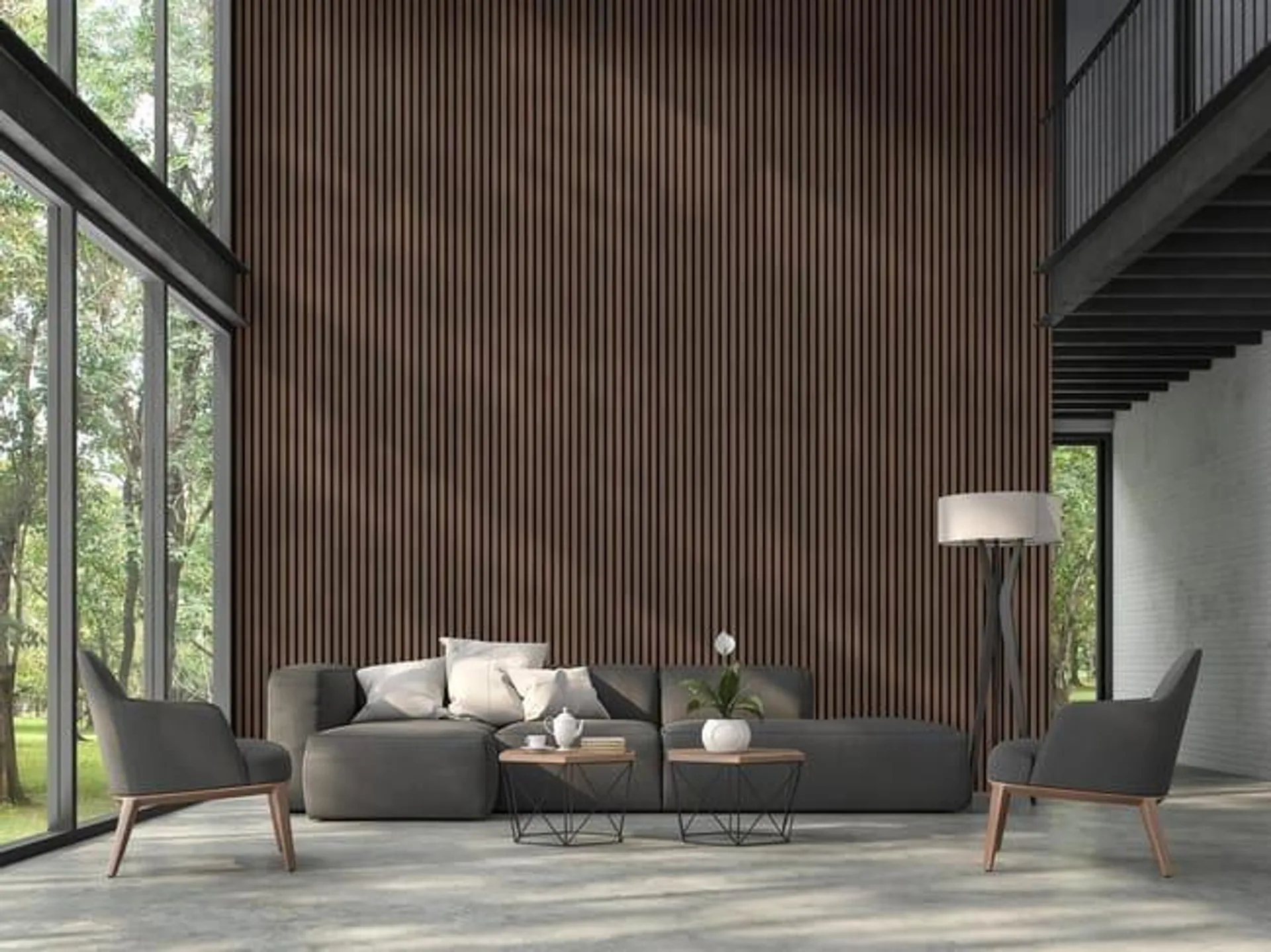 Pannello decorativo fonoassorbente Superior FIBROTECH Noce L 244 x L 60 cm, Sp 22 mm
