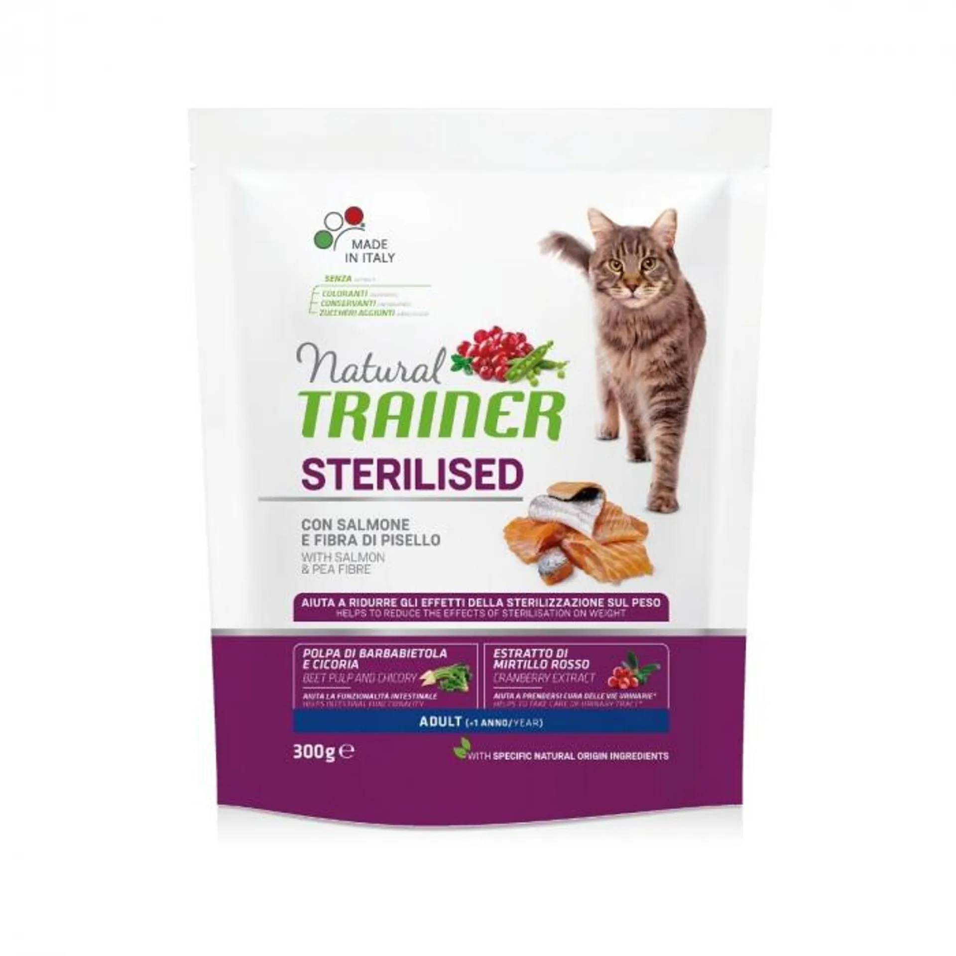 Natural Trainer Sterilised Adult bocconcini per gatti sterilizzati 300g