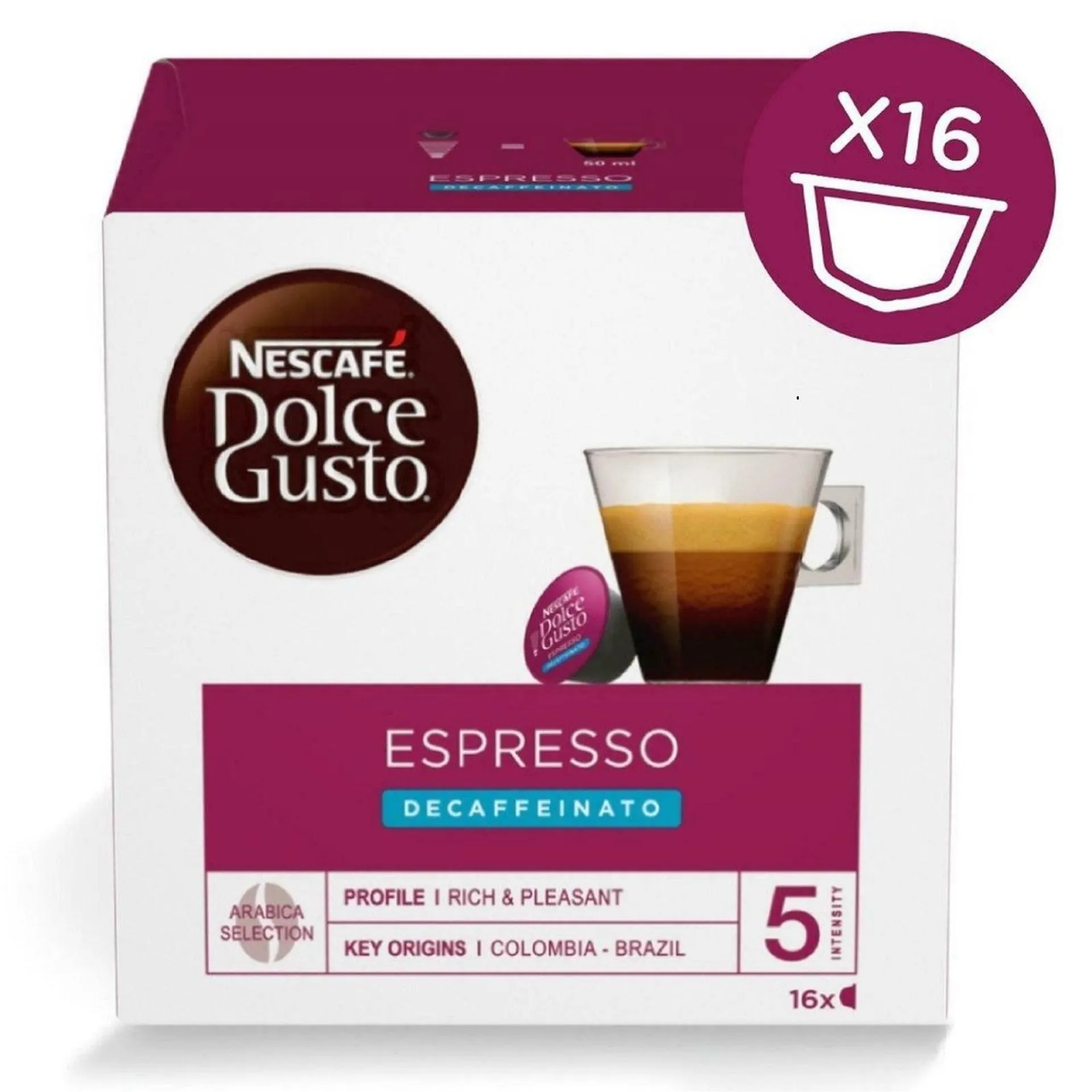 Capsule Dolce Gusto 16 Pz 5 Decaffeinato Nescafe