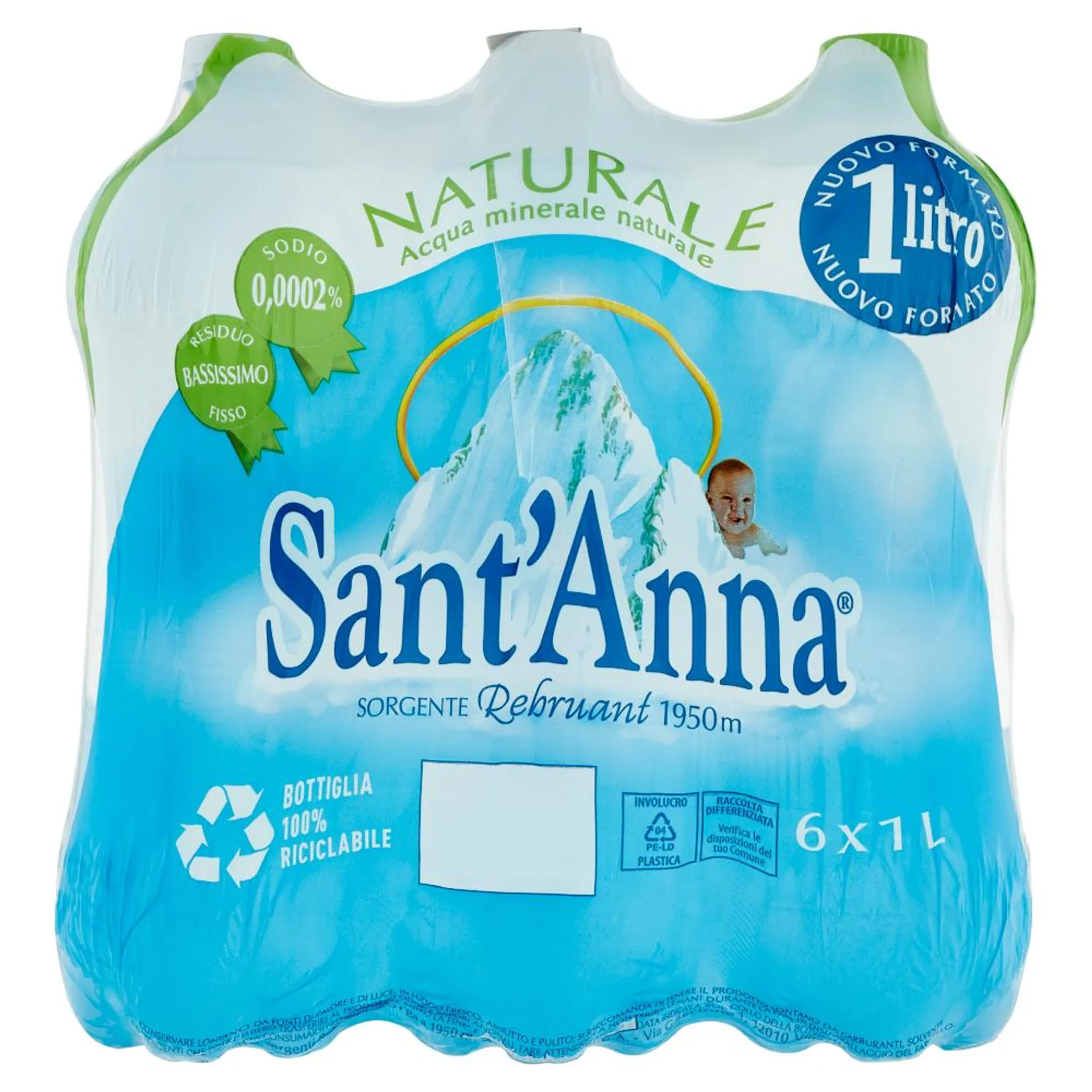 Sant'Anna Sorgente Rebruant 1950m Naturale 6 x 1 L