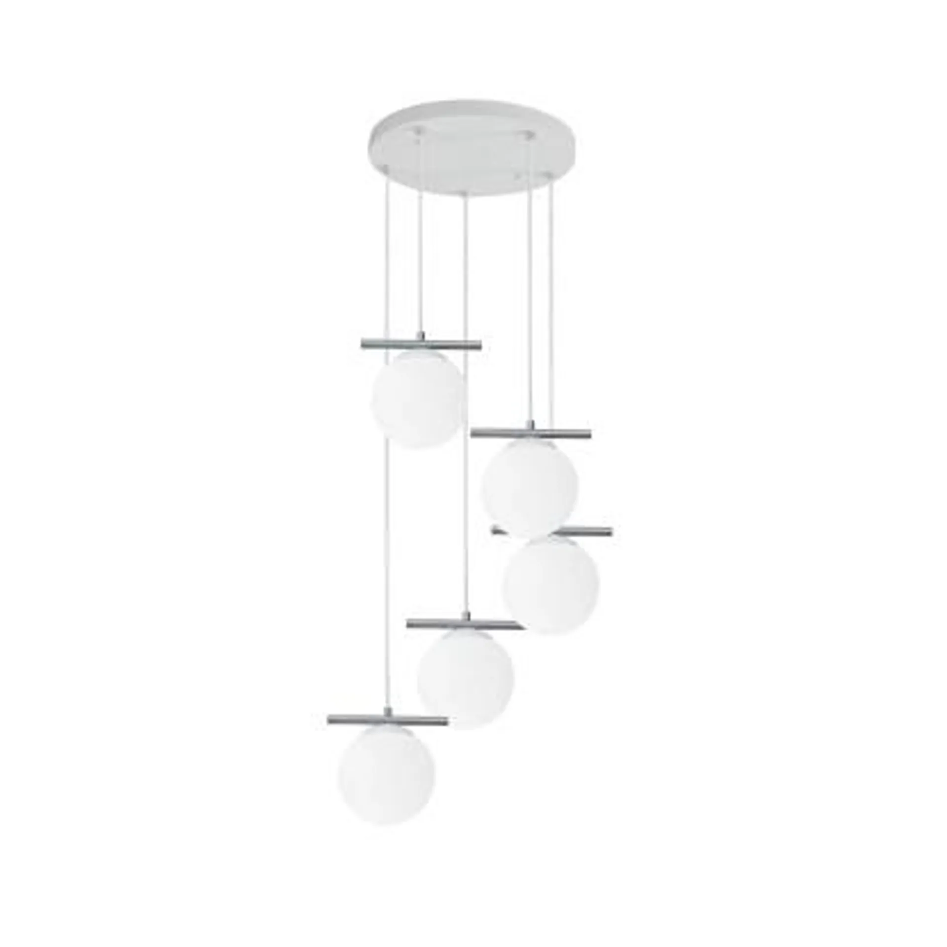 Sospensione da soffitto 5 luci Seby E14 25 W argento e bianco