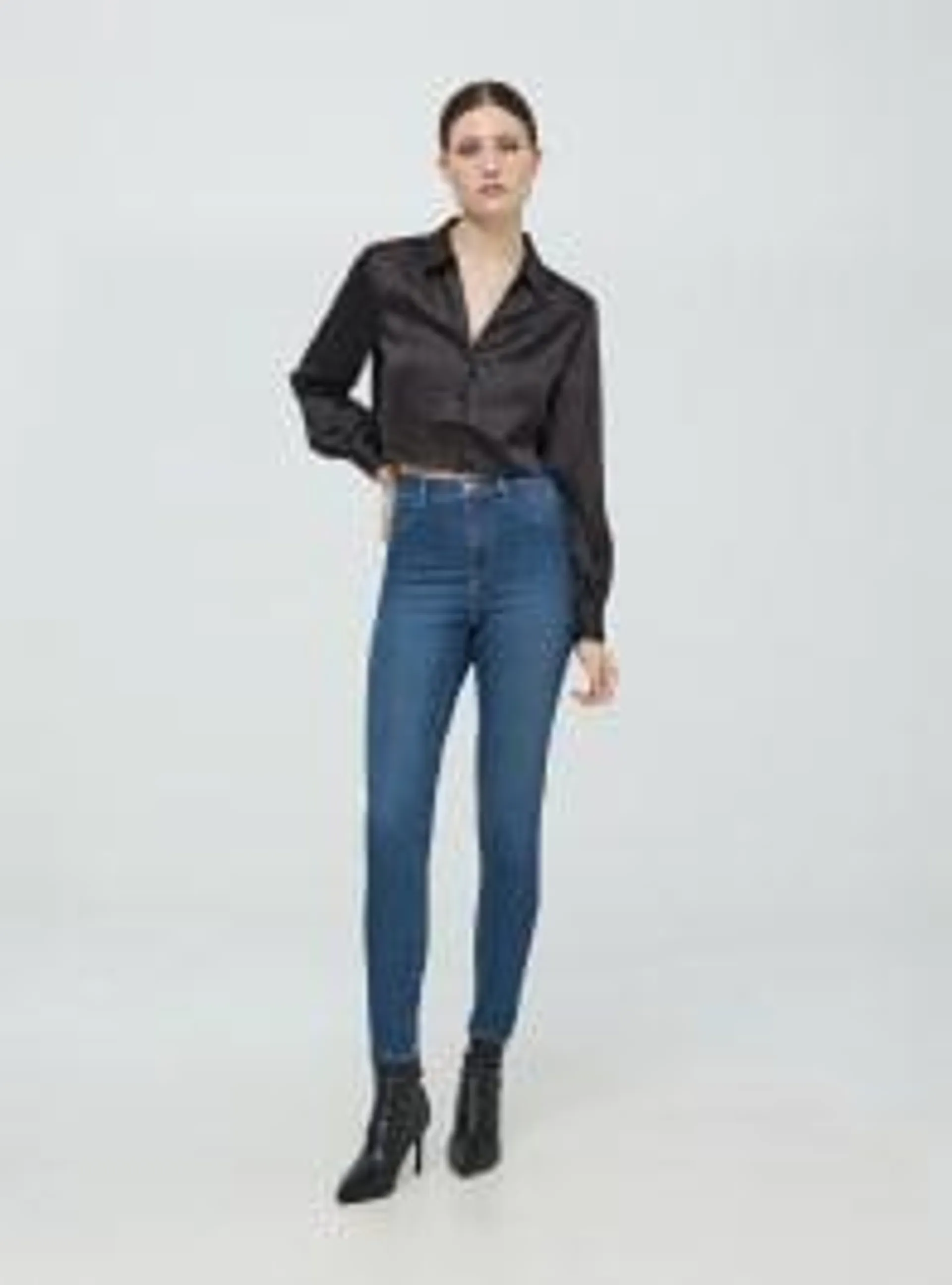 Jeggings skinny scuri a vita alta Blu denim scuro