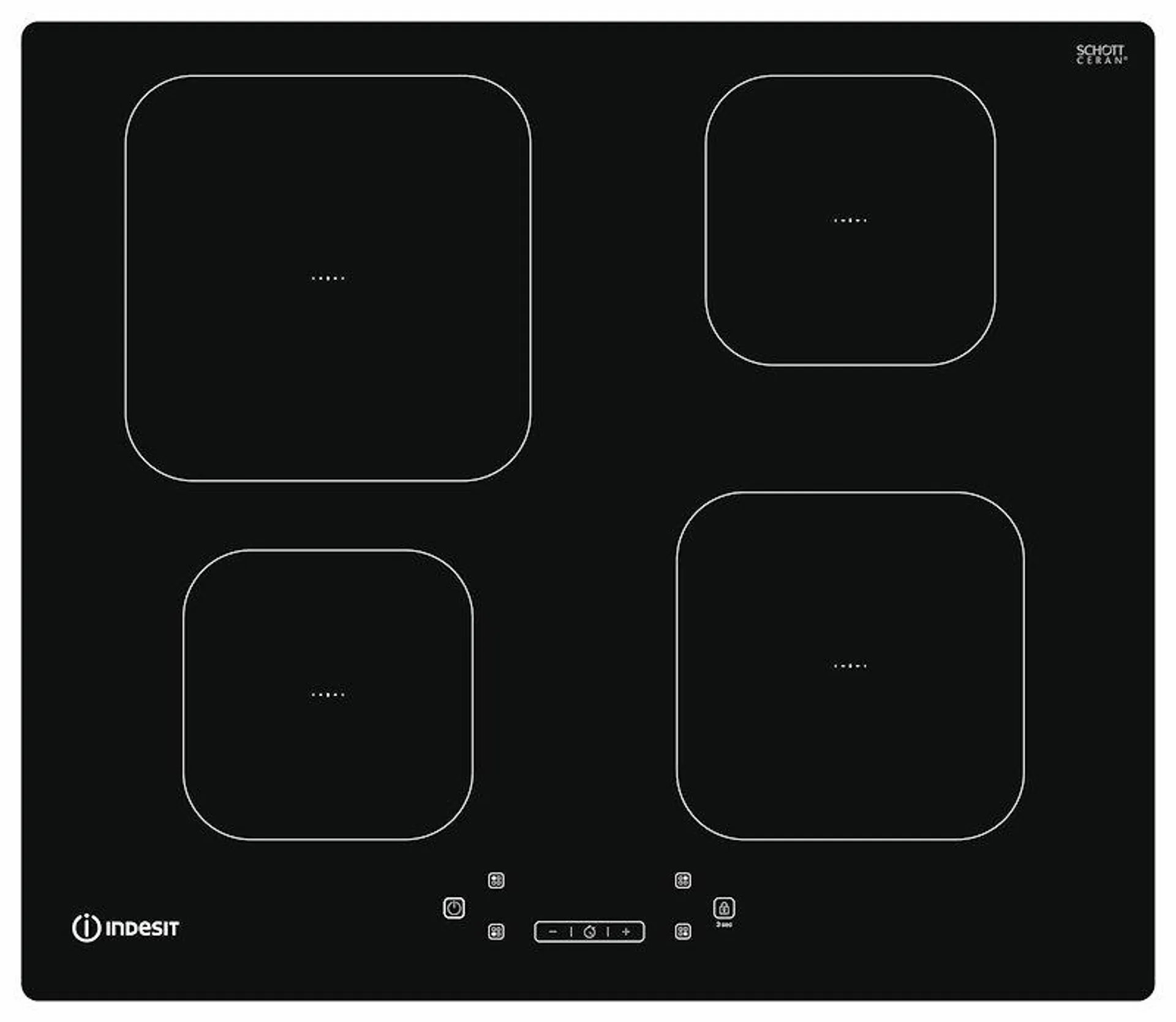 Indesit IS 83Q60 NE Piano Cottura Elettrico Nero