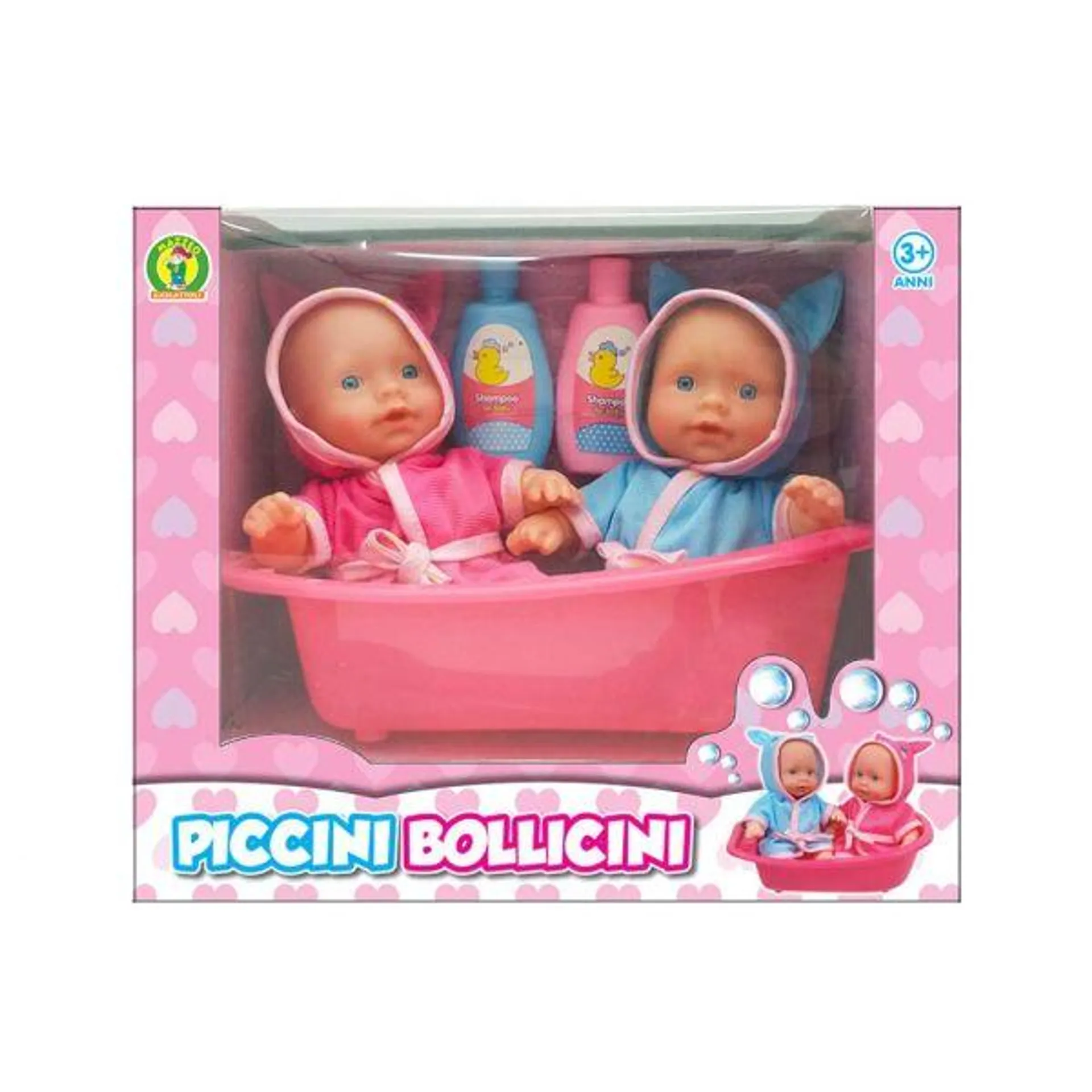 Set bambole con vaschetta da bagno - Mazzeo Giocattoli