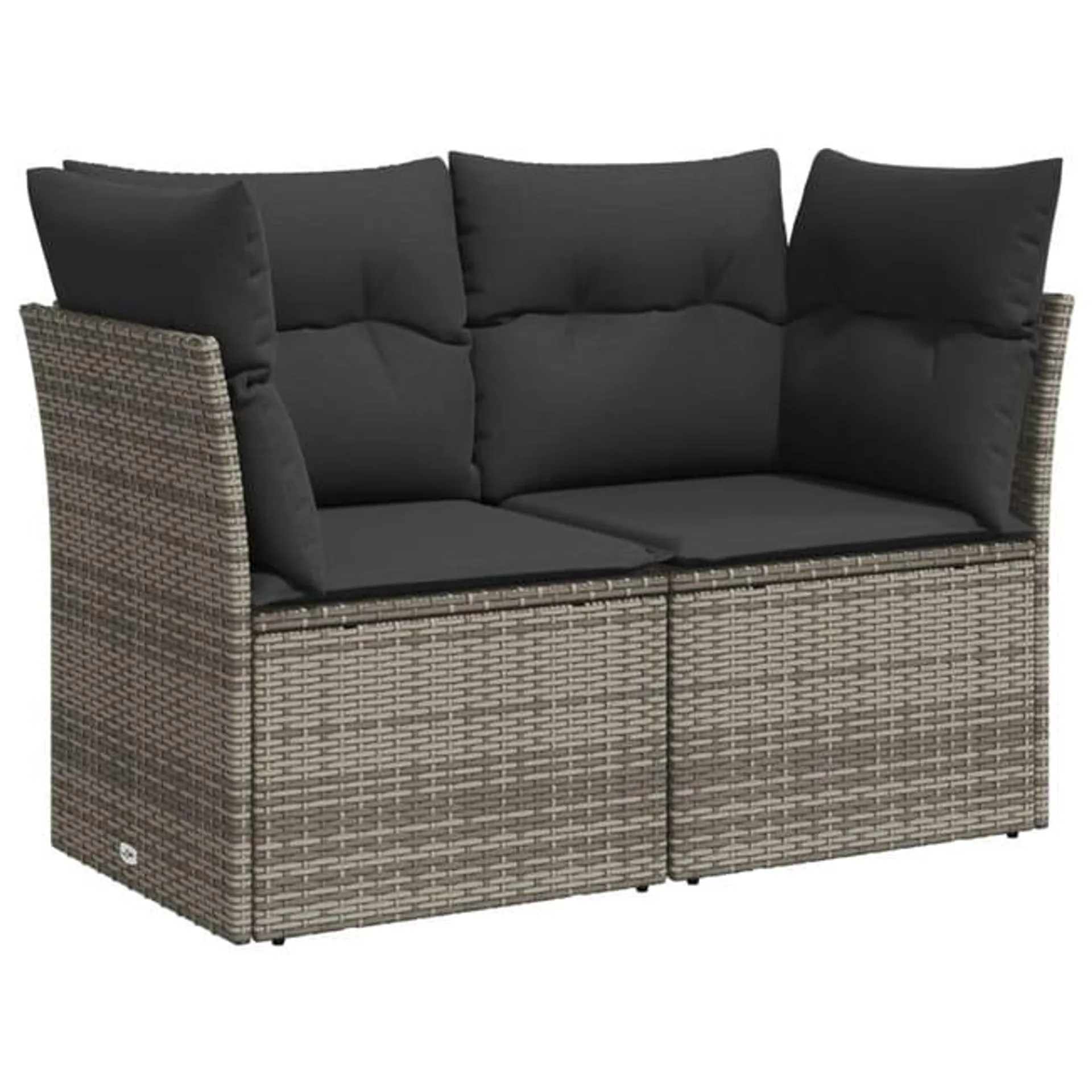 Divano da Giardino，Divano per esterno，Sofà con Cuscini 2 Posti Grigio in Polyrattan CFW35222