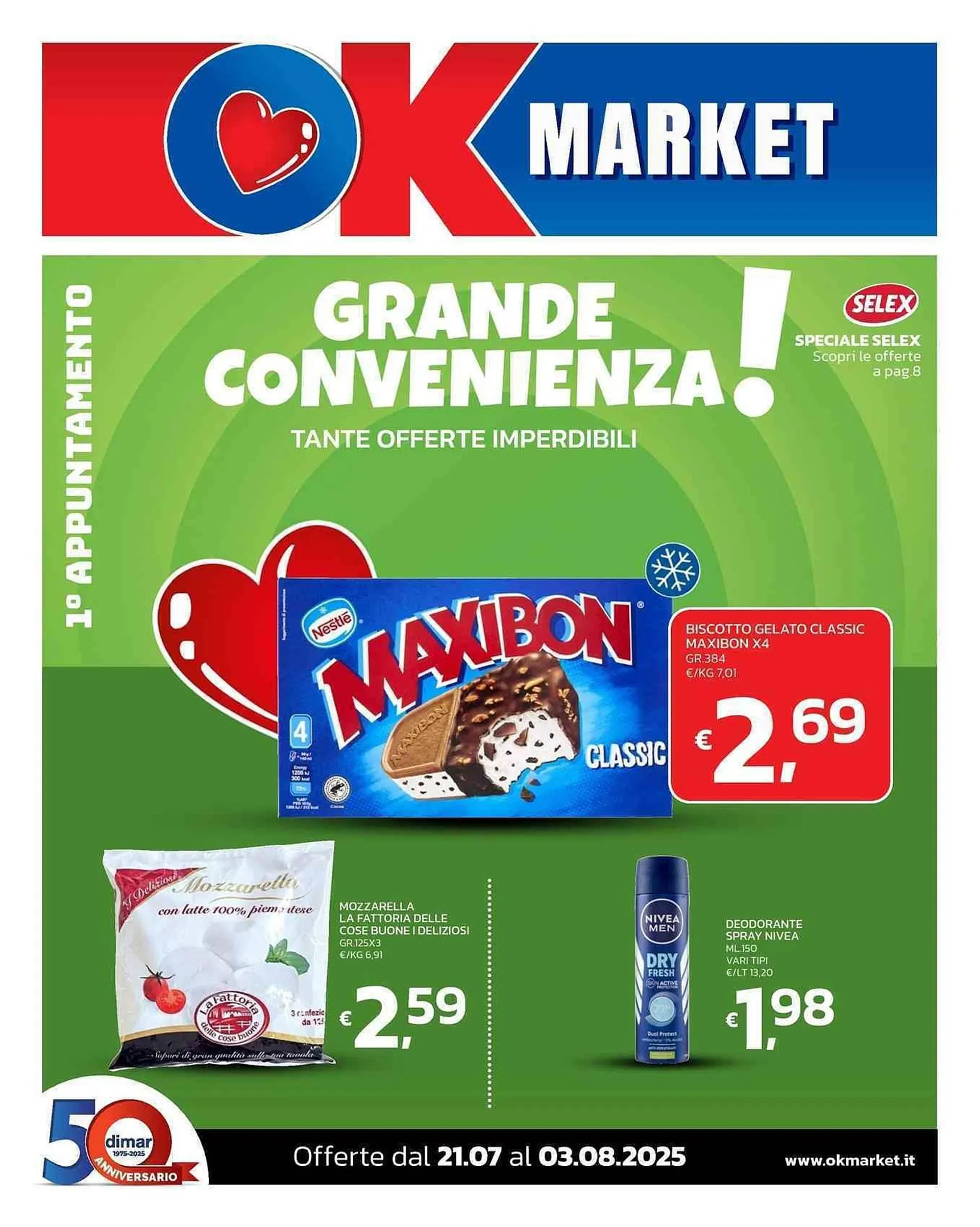Volantino Ok Market da 21 luglio a 3 agosto di 2025 - Pagina del volantino 1