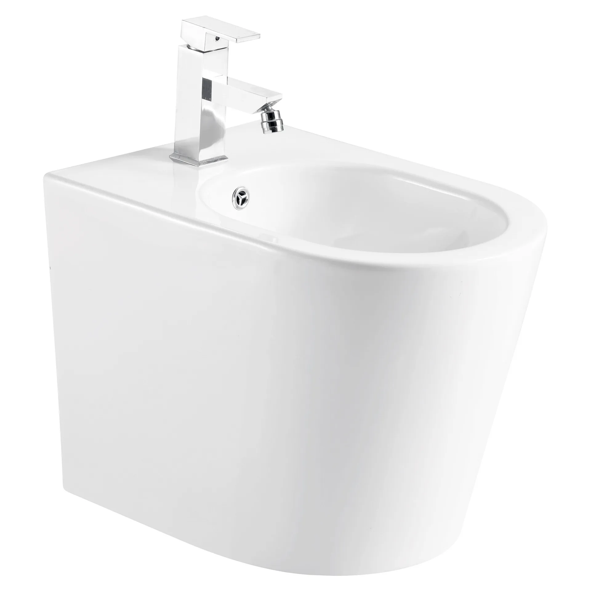 Bidet serie turin filo muro in ceramica bianca