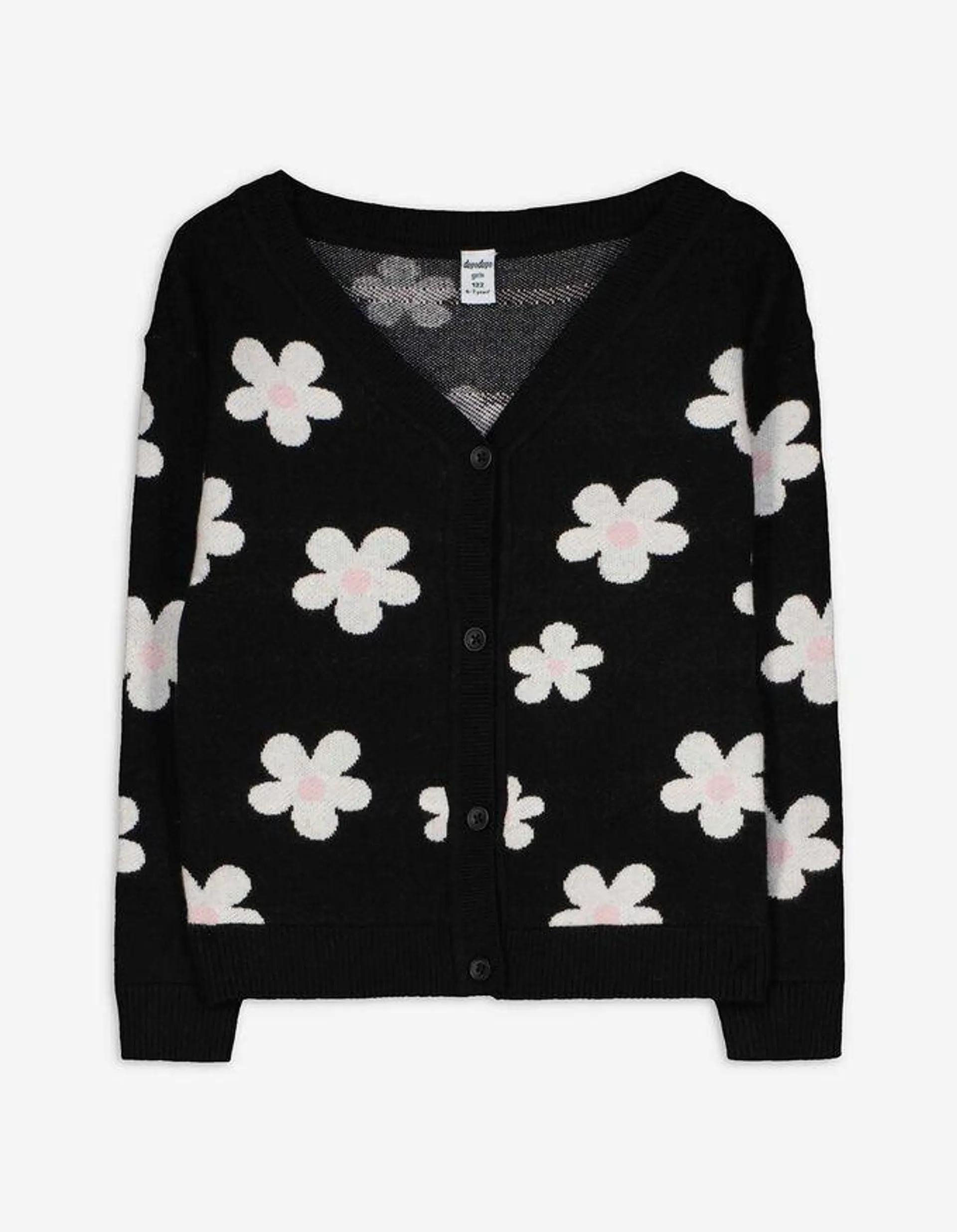 Cardigan - Imprimeu allover - Negru