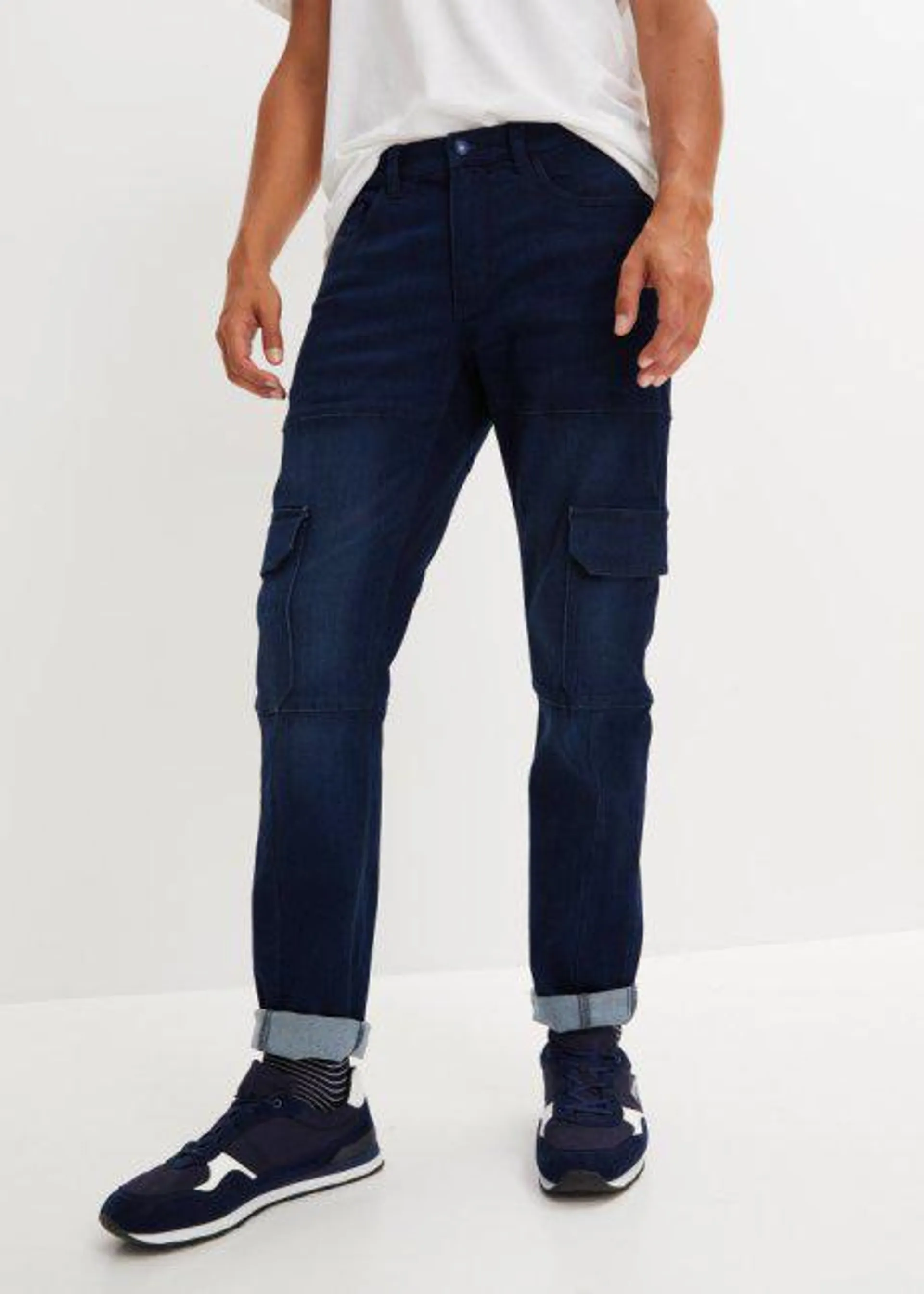 Jeans termici cargo slim fit, straight