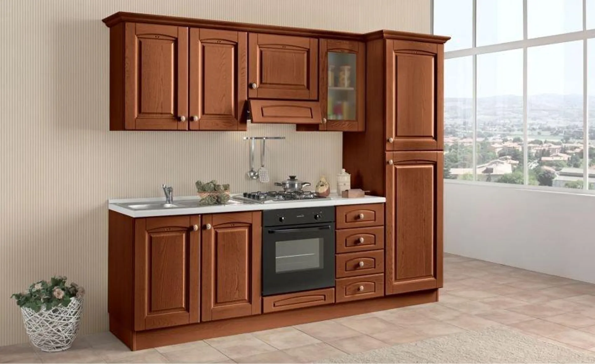 Adele cucina 263 cm colore noce