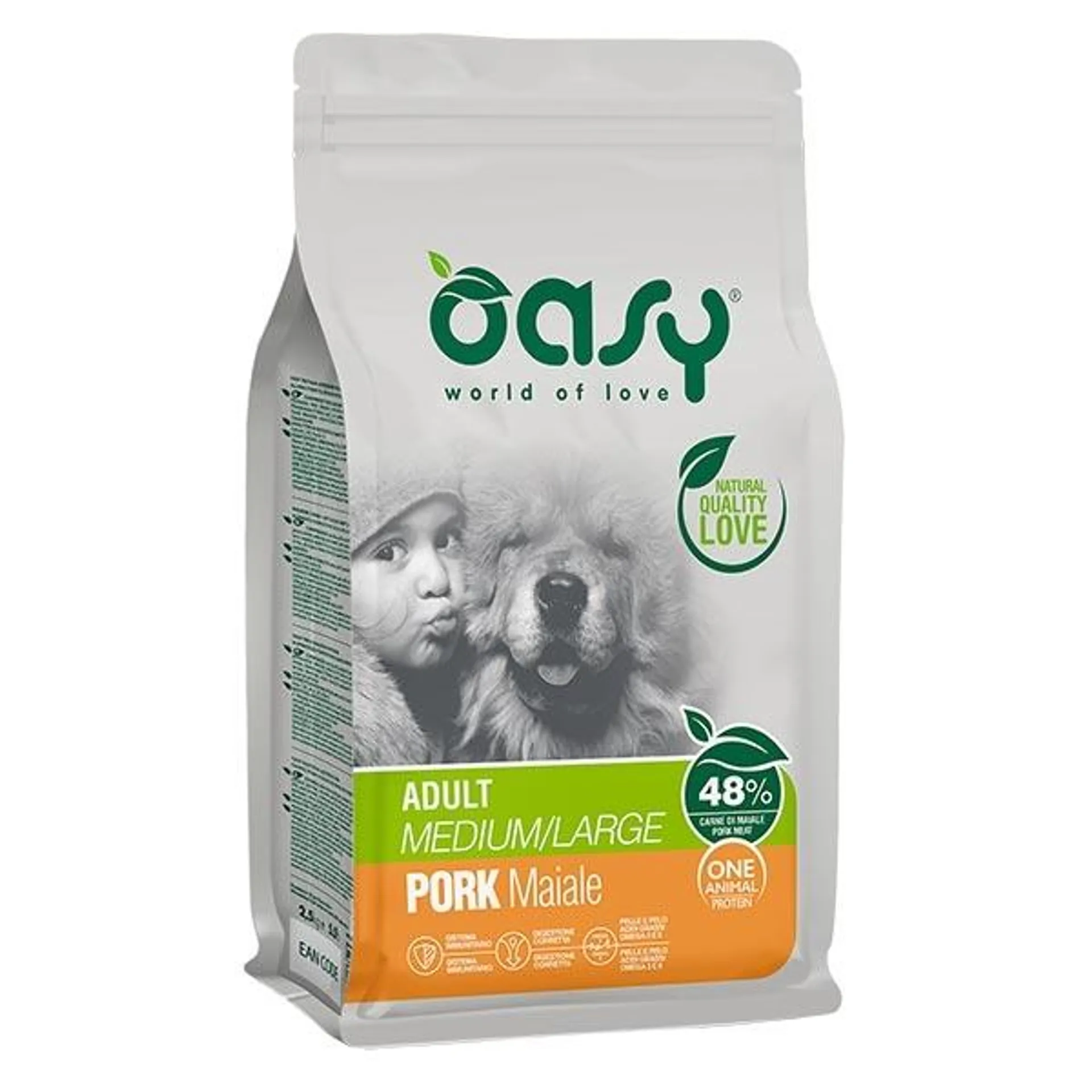 Oasy - One Animal Protein Adult Medium & Large con Maiale