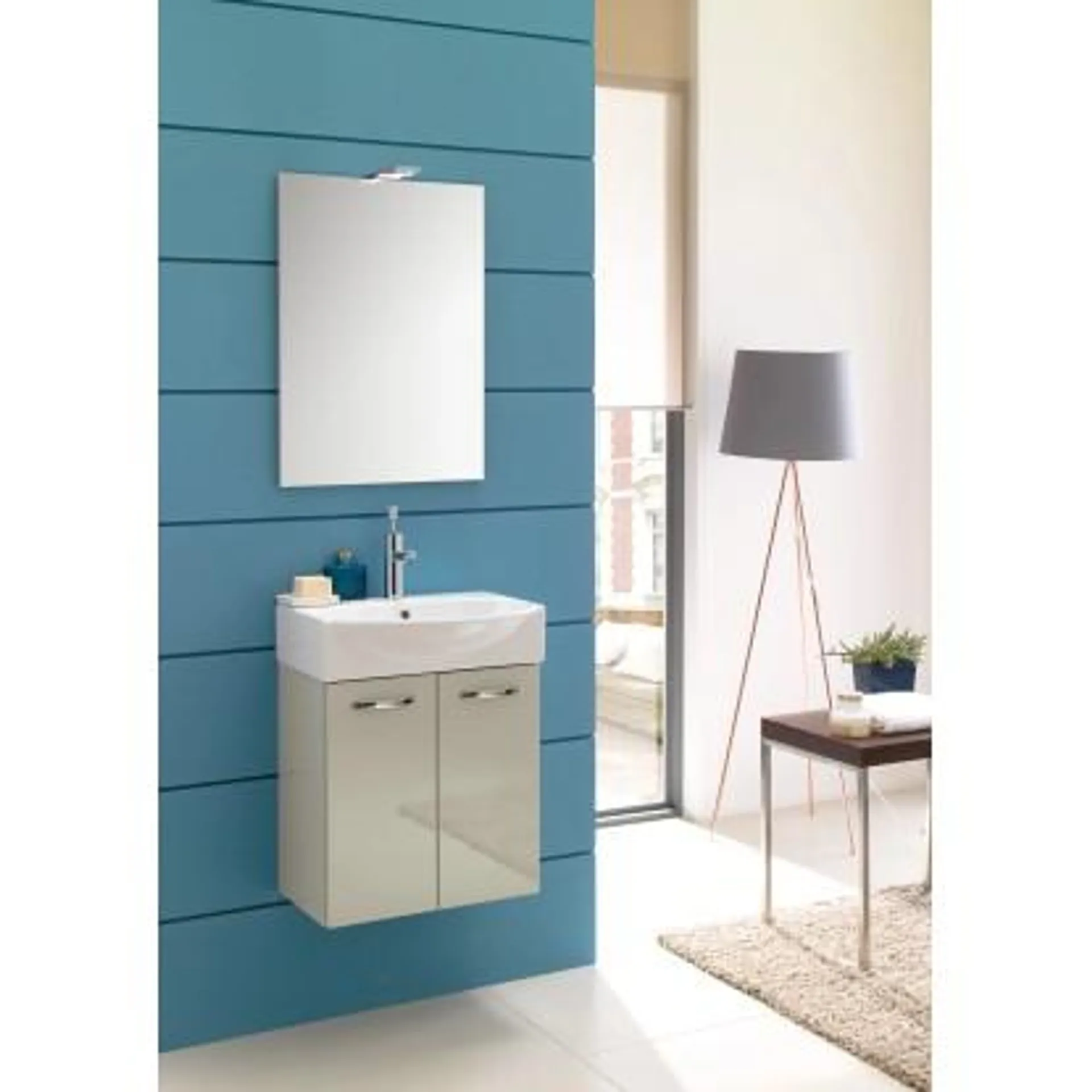 Mobile bagno lavabo sospeso Compobox 50x190x40 cm grigio nuvola