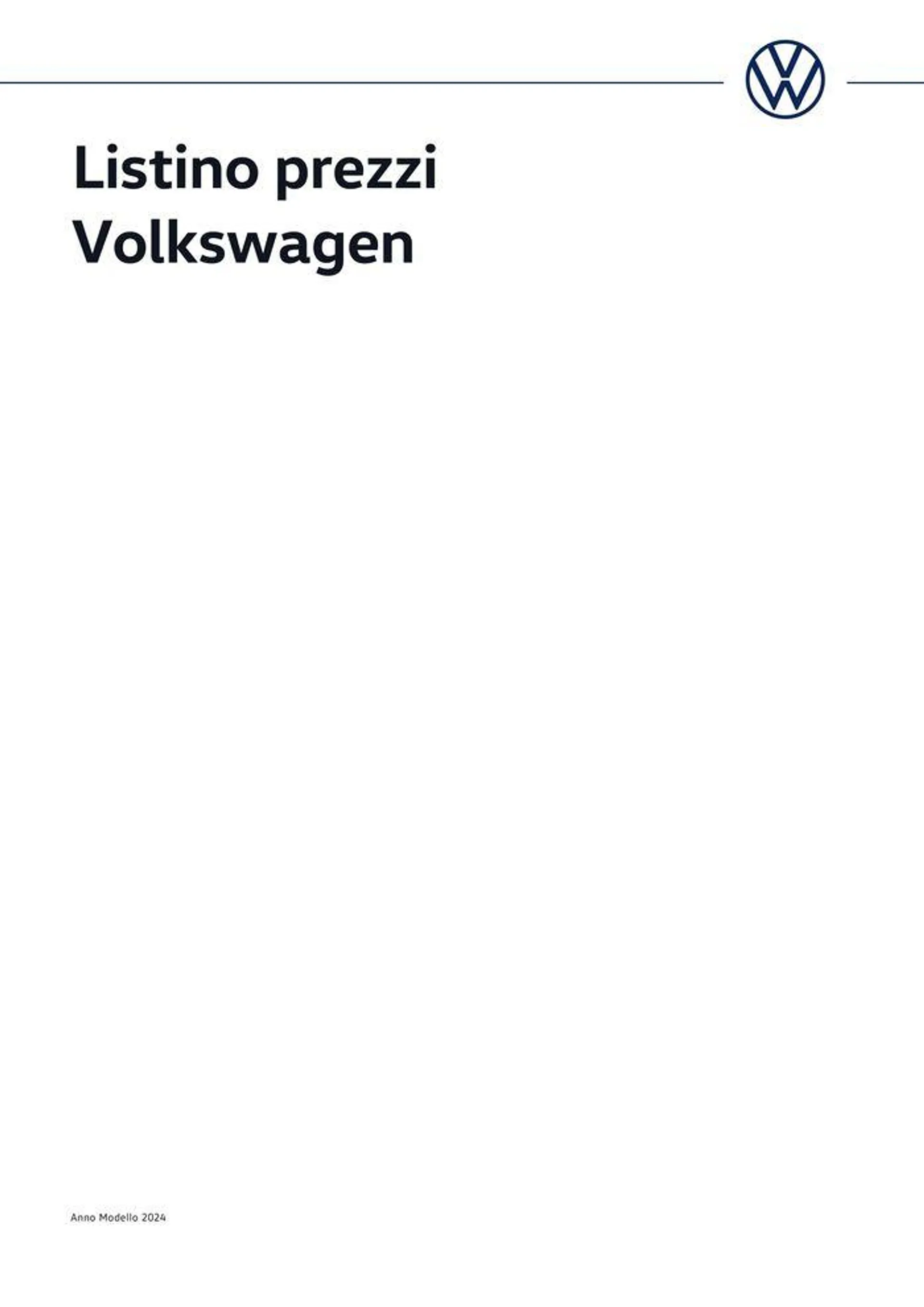 Listino prezzi Volkswagen - 1