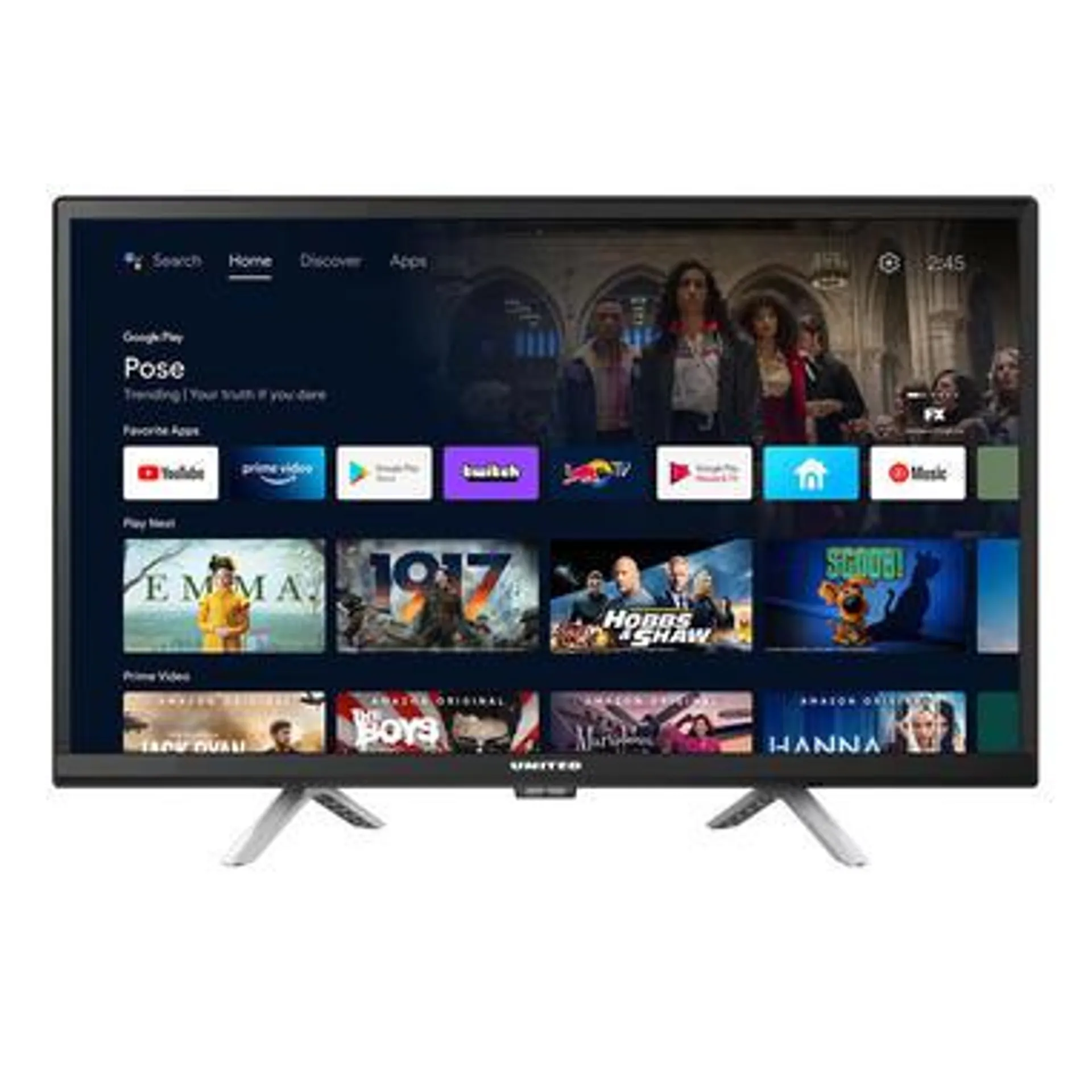 United LED24HS82A11 TV 61 cm (24") HD Smart TV Wi-Fi Nero