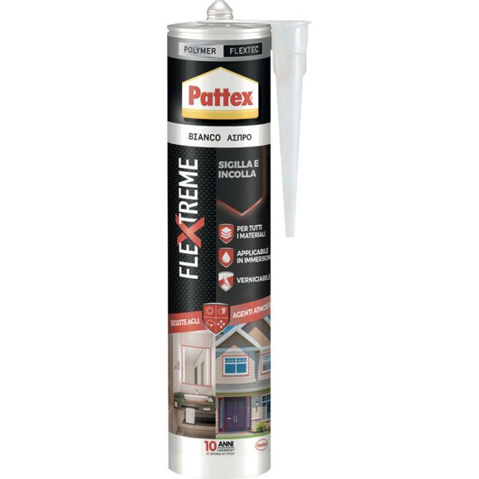 Pattex Adesivo e sigillante pattex flextreme 280 ml, incolla e sigilla tutti i materiali, bianco