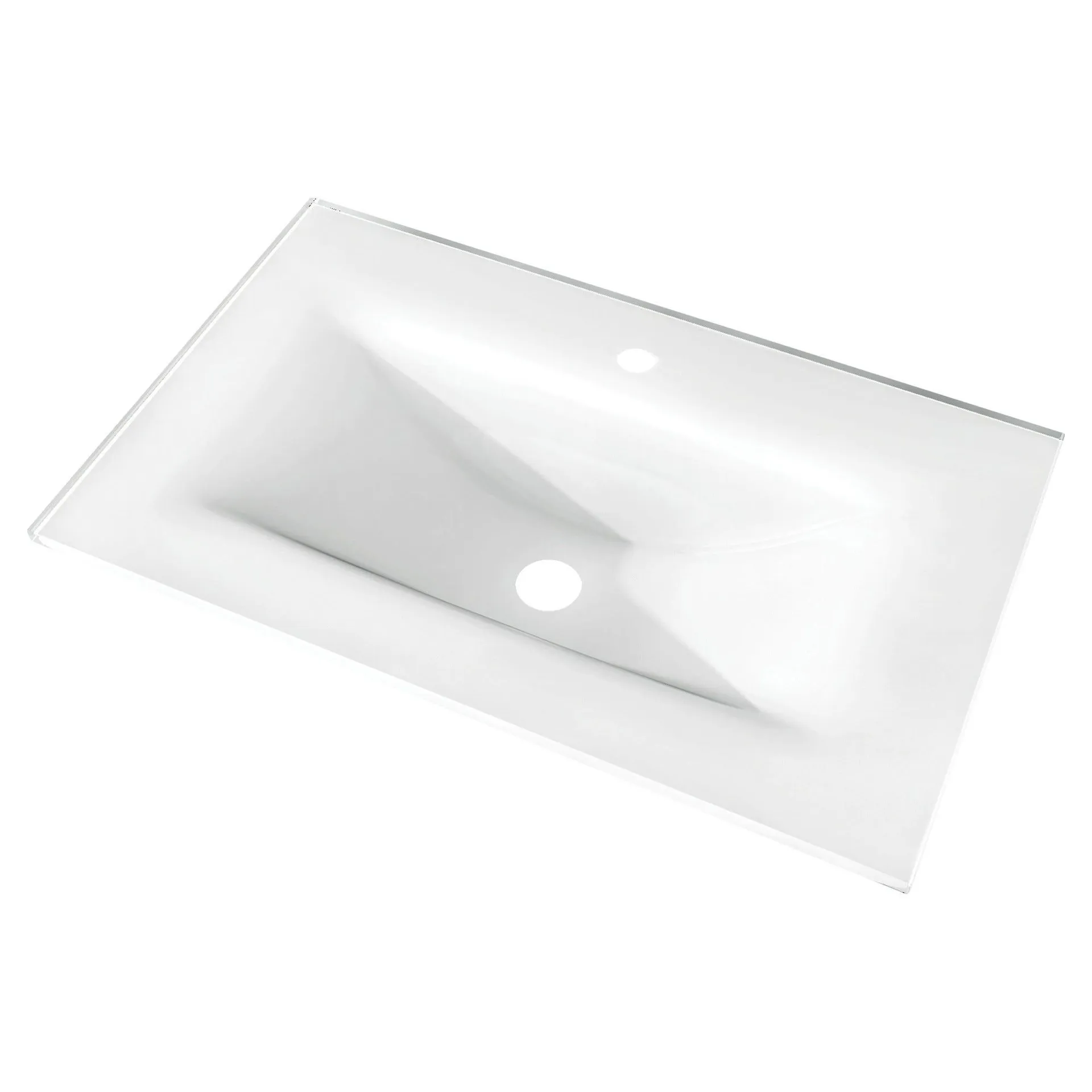 Lavabo da incasso laura in vetro bianco 75,5x46x12,5 cm (lxhxp)