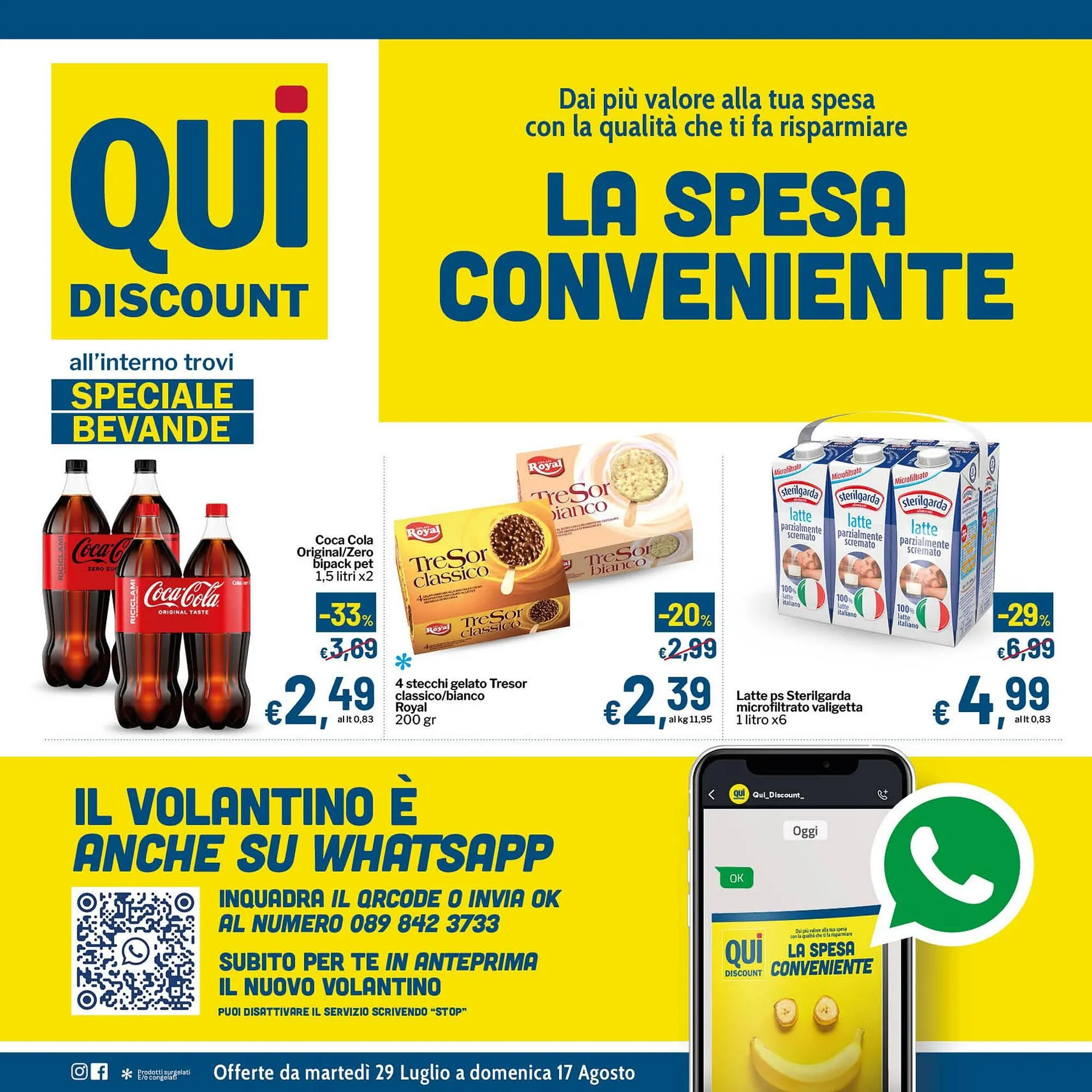 Volantino Qui Discount da 29 luglio a 17 agosto di 2025 - Pagina del volantino 1