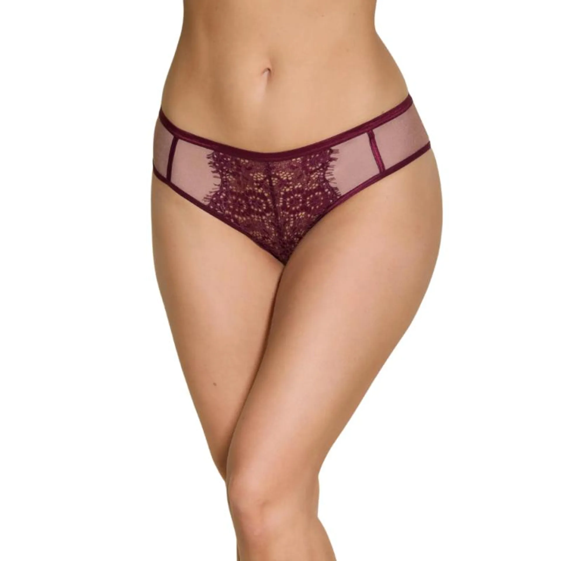 CB-SICIL0521VIN - Slip bikini Sicilia in tulle e pizzo - Vino India