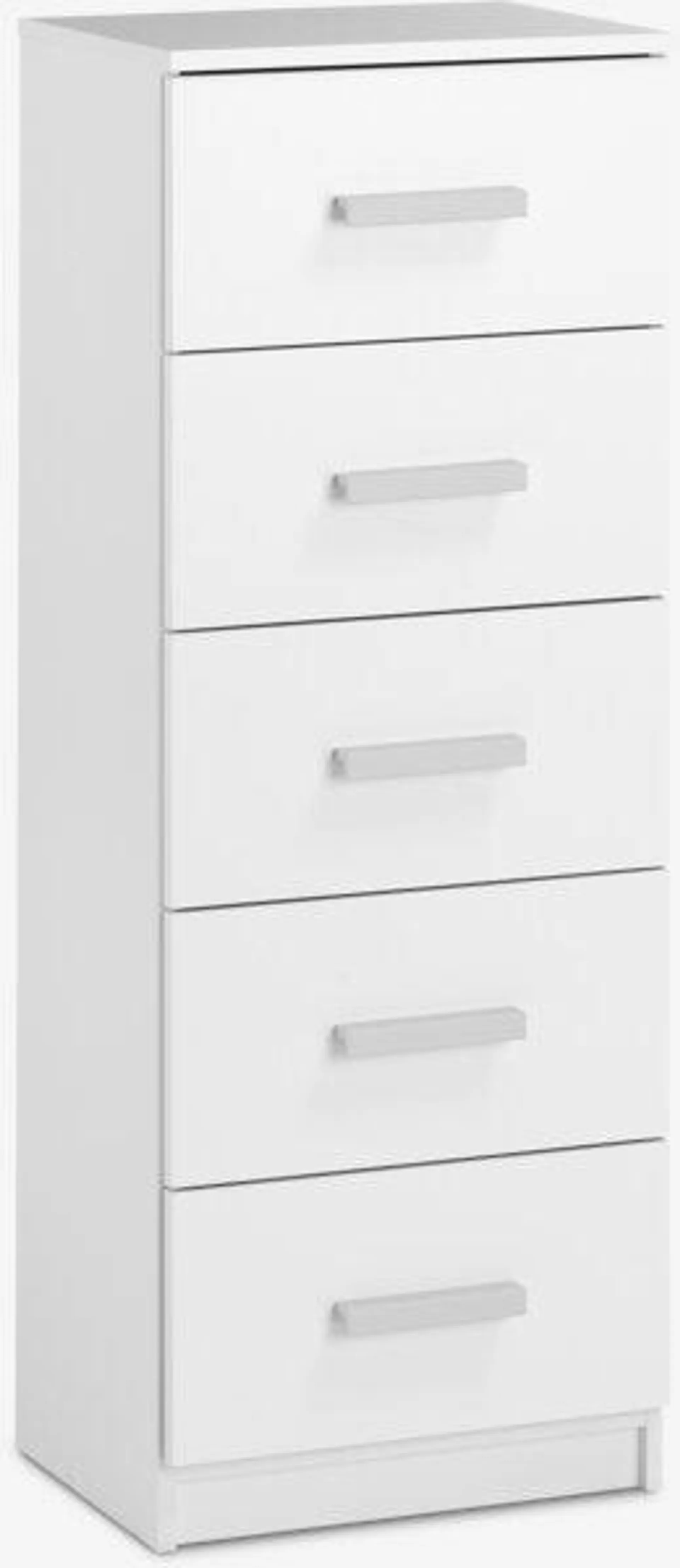 Cassettiera 5 cassetti TAPDRUP stretta bianco