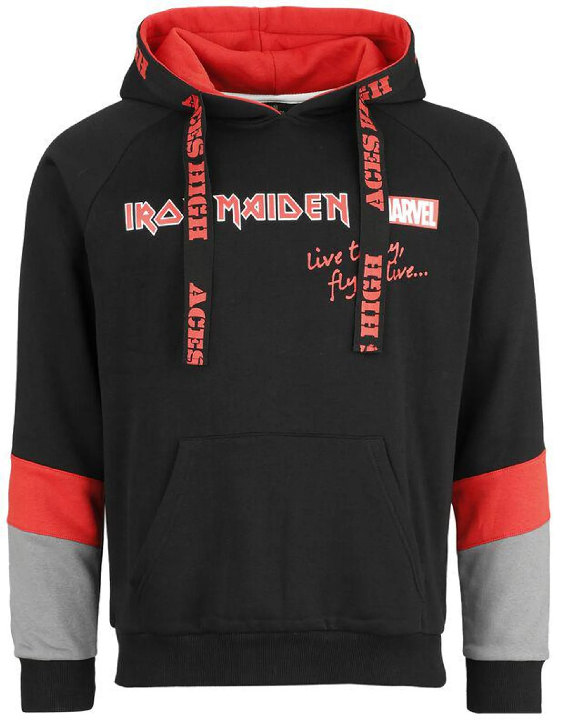 Iron Maiden x Marvel Collection | Felpa con cappuccio | nero/grigio/rosso | Iron Maiden