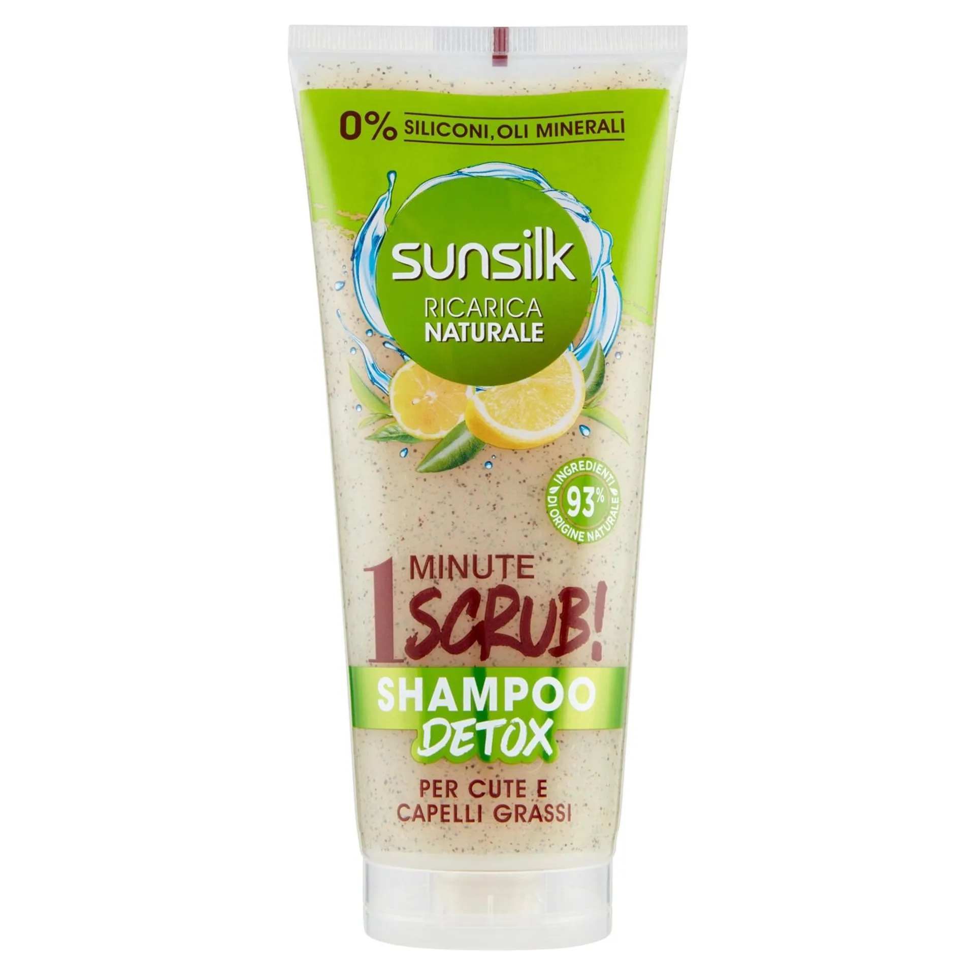 sunsilk Ricarica Naturale 1 Minute Scrub! Shampoo Detox per Cute e Capelli Grassi 200 ml