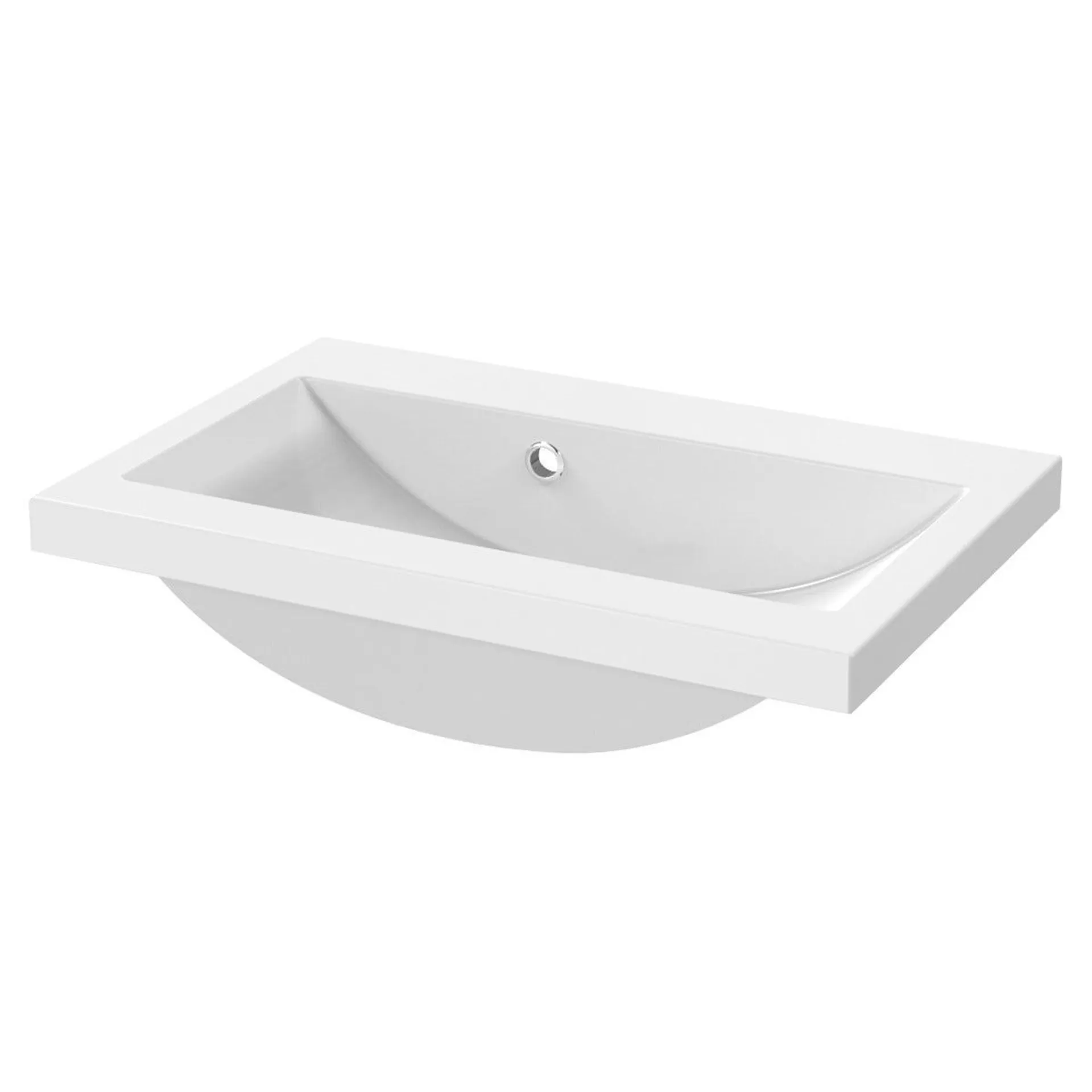 Lavabo da incasso miami in marmoresina bianco 60x39x2 cm (lxpxh)