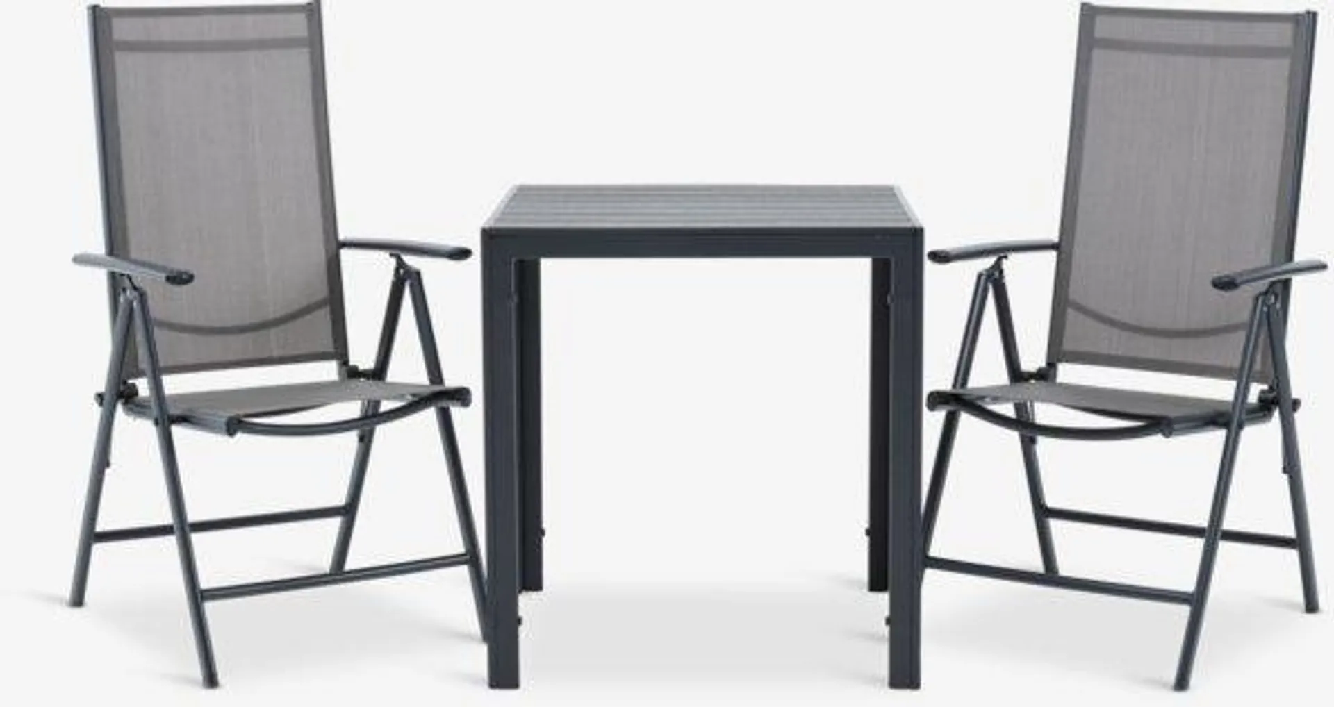 Tavolo JERSORE L70 cm + 2 Sedie MELLBY nero