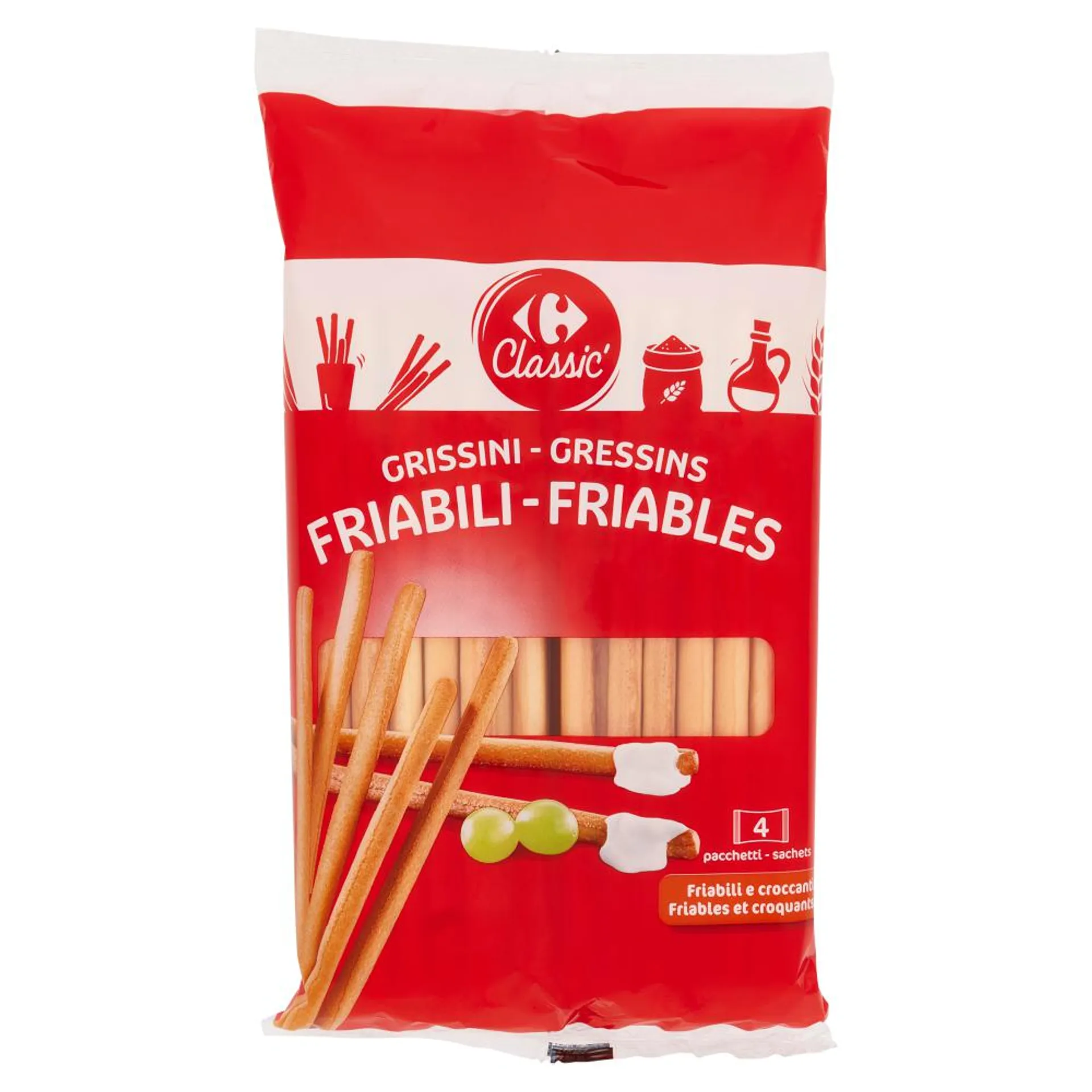 Carrefour Classic Grissini Friabili 4 x 62,5 g