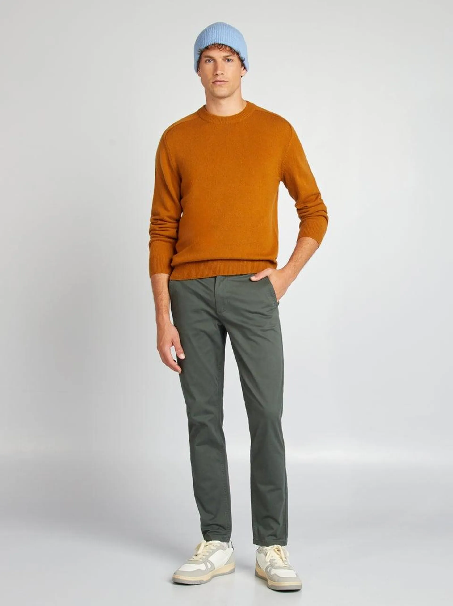 Pantaloni chino slim - VERDE