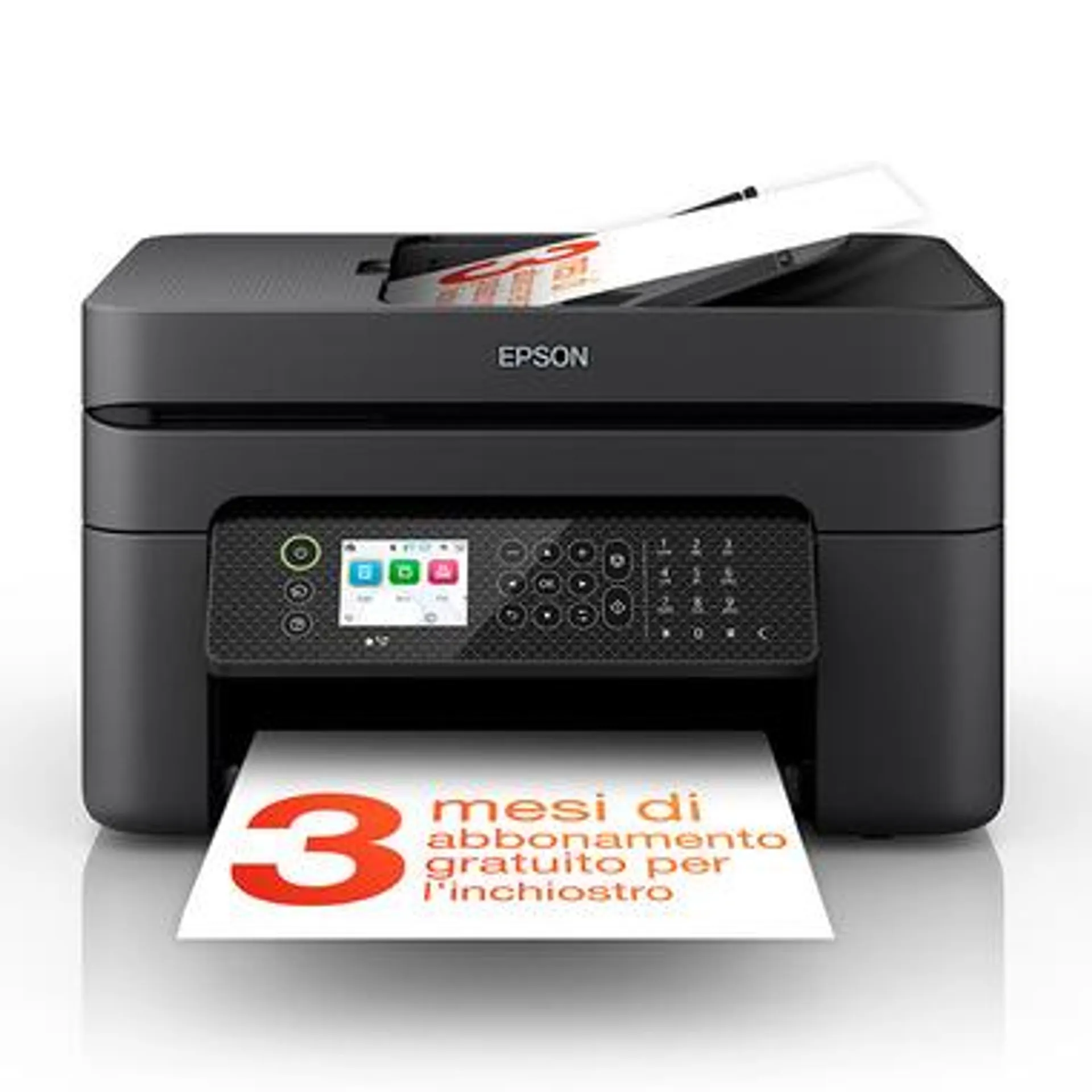 Epson WorkForce WF-2950DWF stampante multifunzione A4 getto d'inchiostro (stampa, scansione, copia), Display LCD 6.1cm, ADF, WiFi Direct, AirPrint, 3 mesi di inchiostro incluso con ReadyPrint