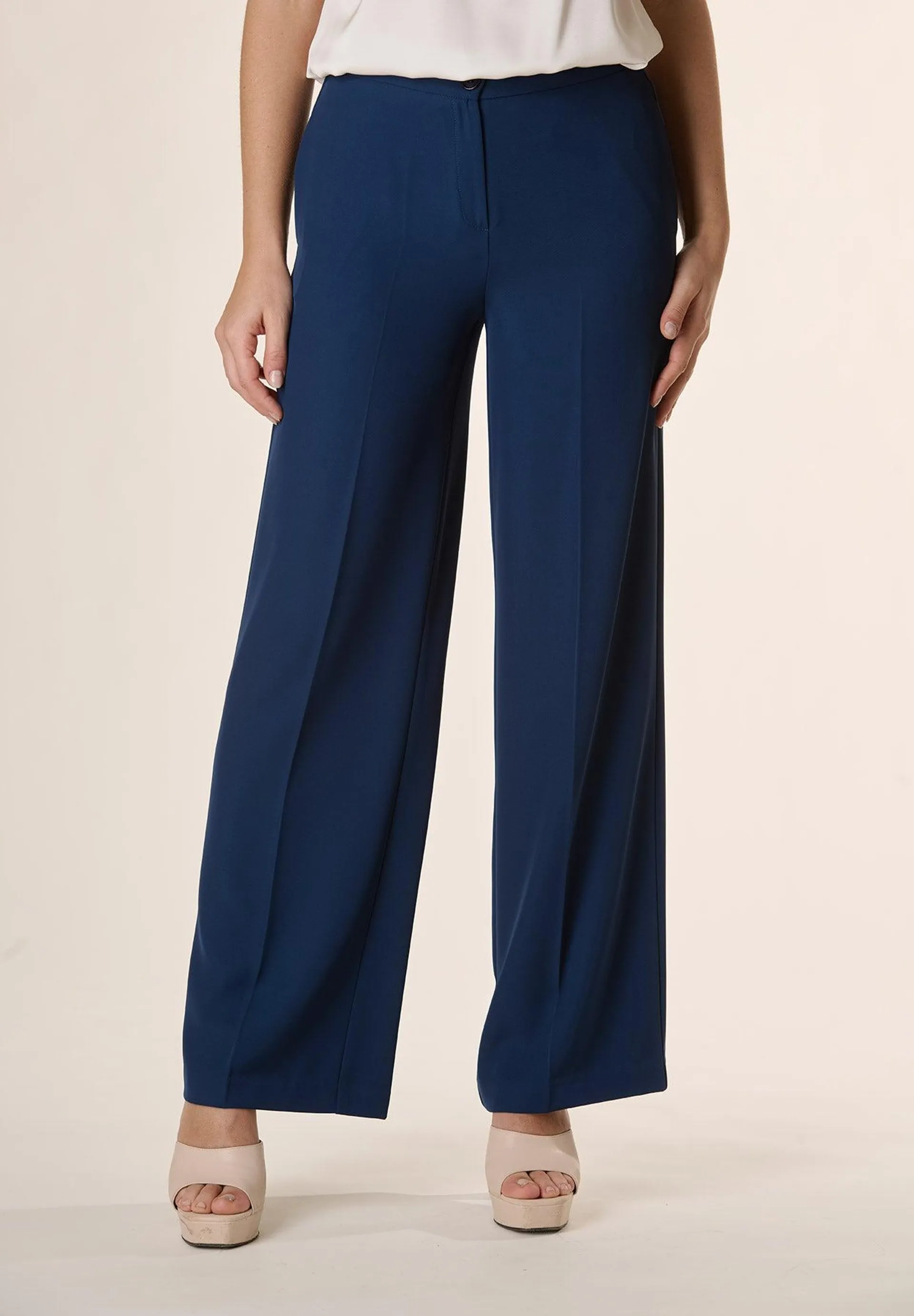 Pantalone blu palazzo