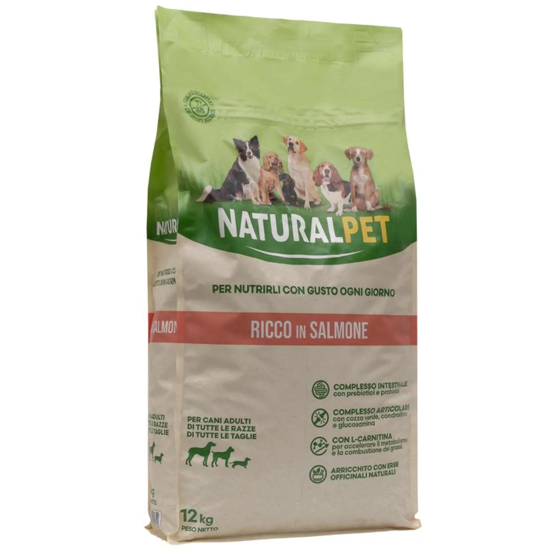 Naturalpet Dog Adult All Breed Ricche in Salmone 12 kg