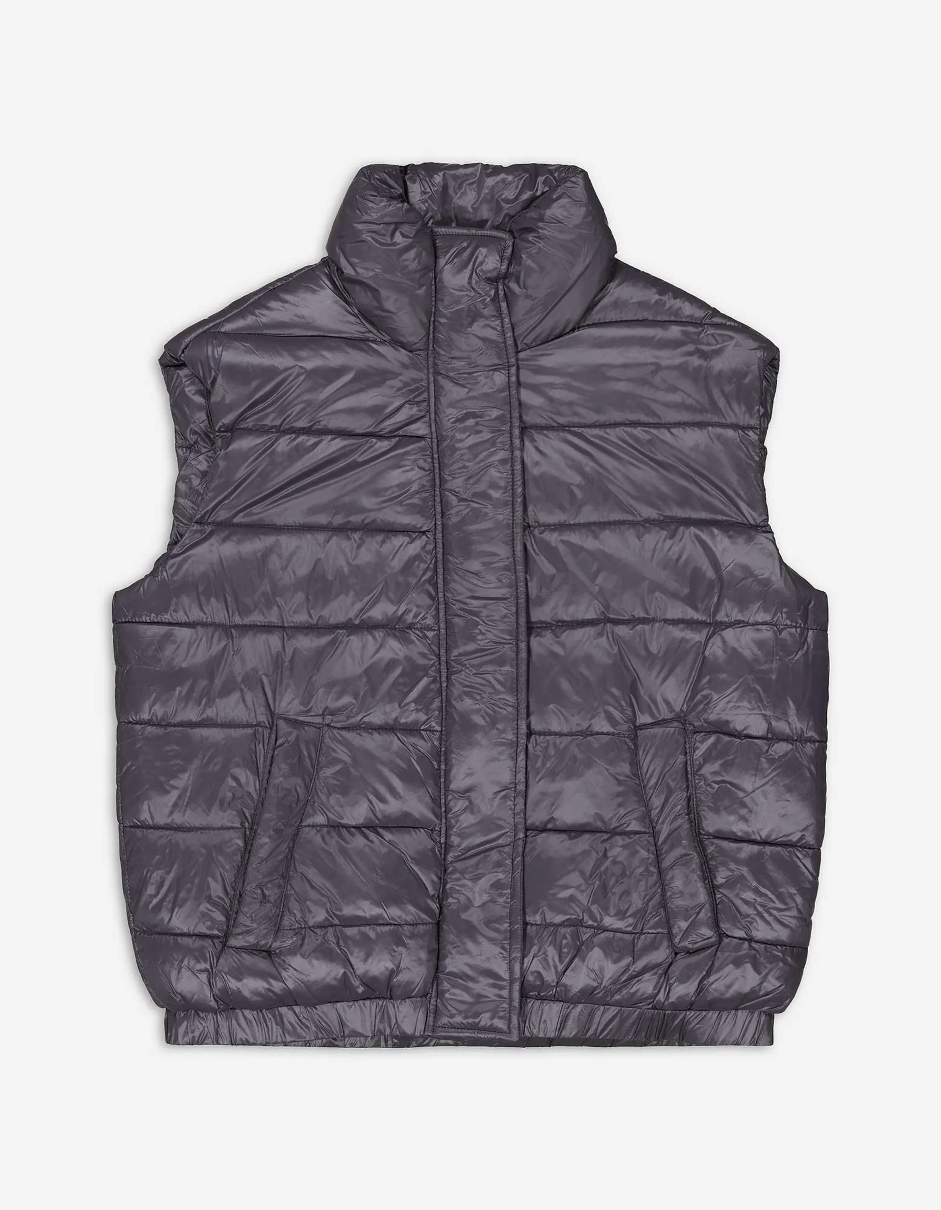 Gilet trapuntato - Vestibilità comoda - grigio scuro