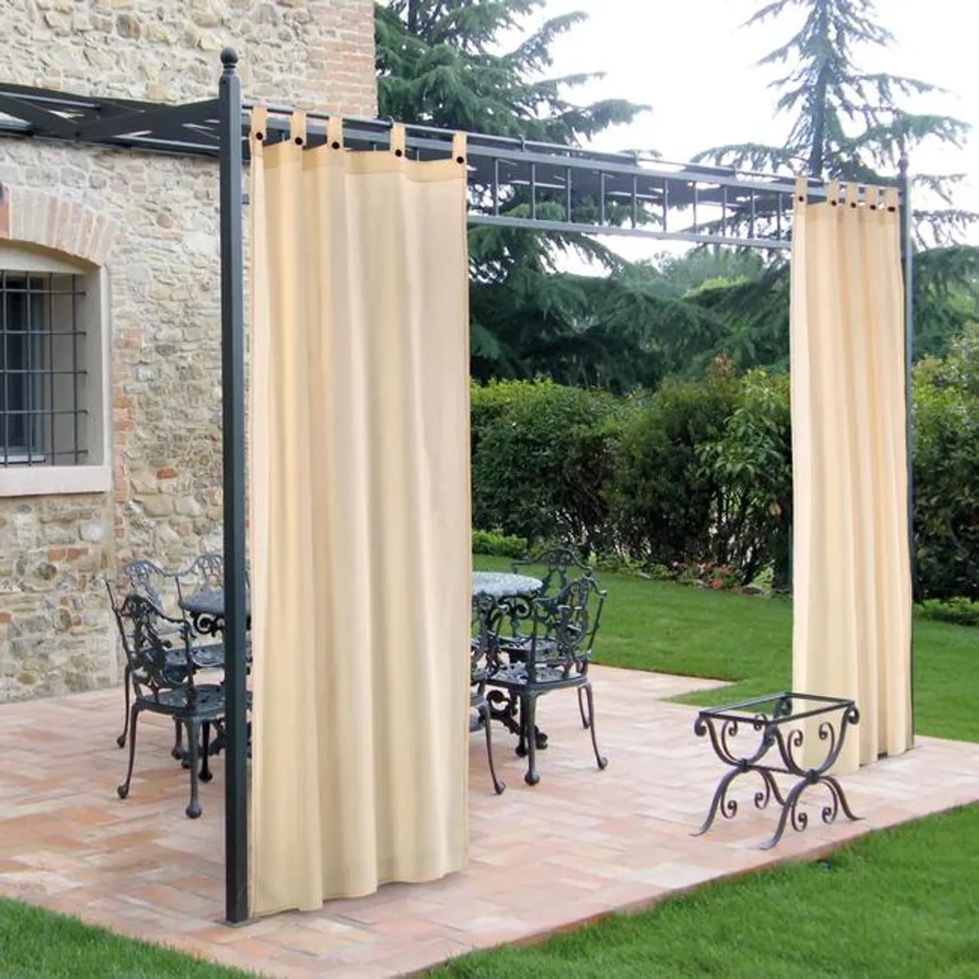 Tenda coprente Gazebo ecrù, fettuccia e passanti nascosti 160x270 cm