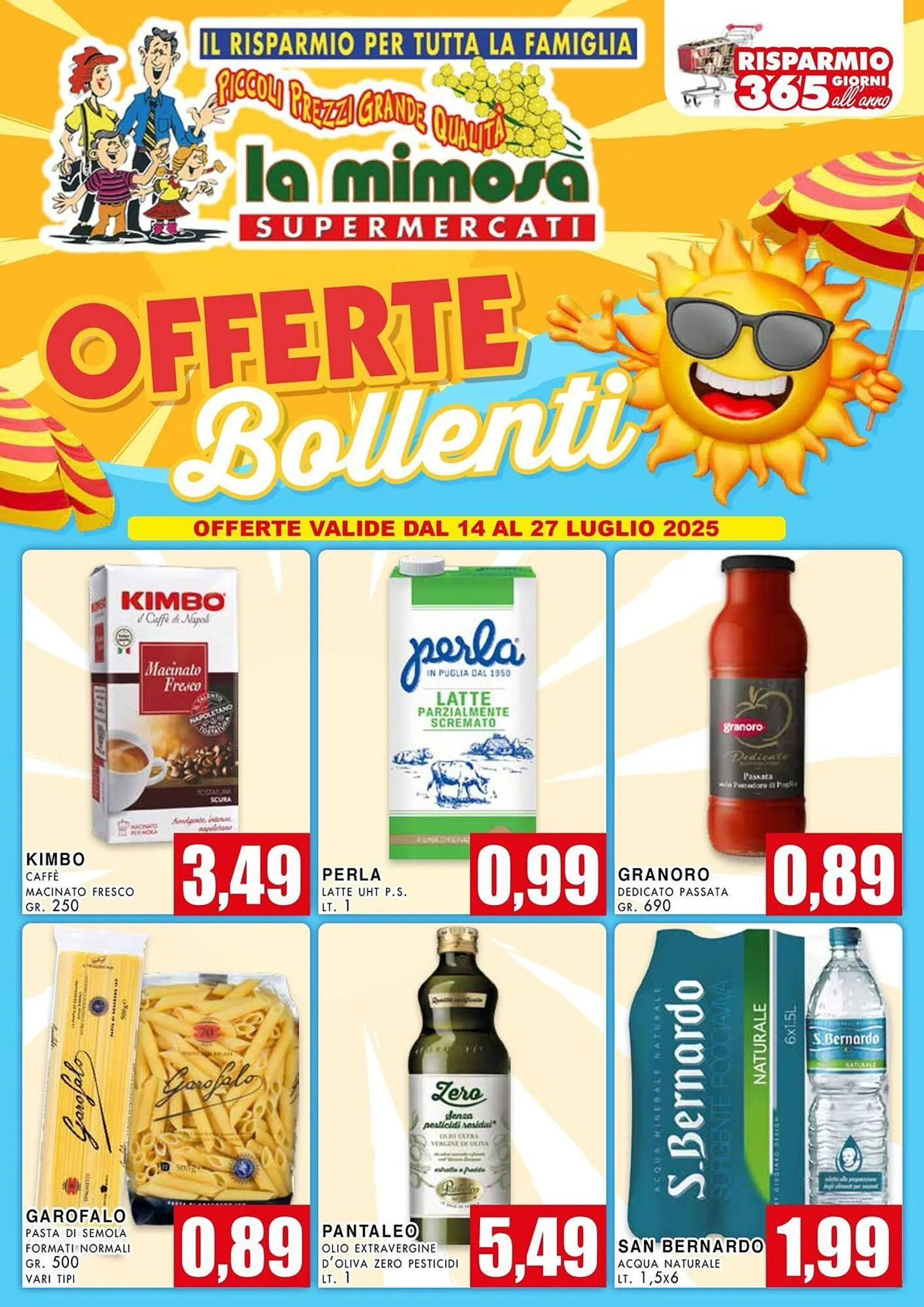 Volantino La Mimosa Supermercati da 14 luglio a 27 luglio di 2025 - Pagina del volantino 1