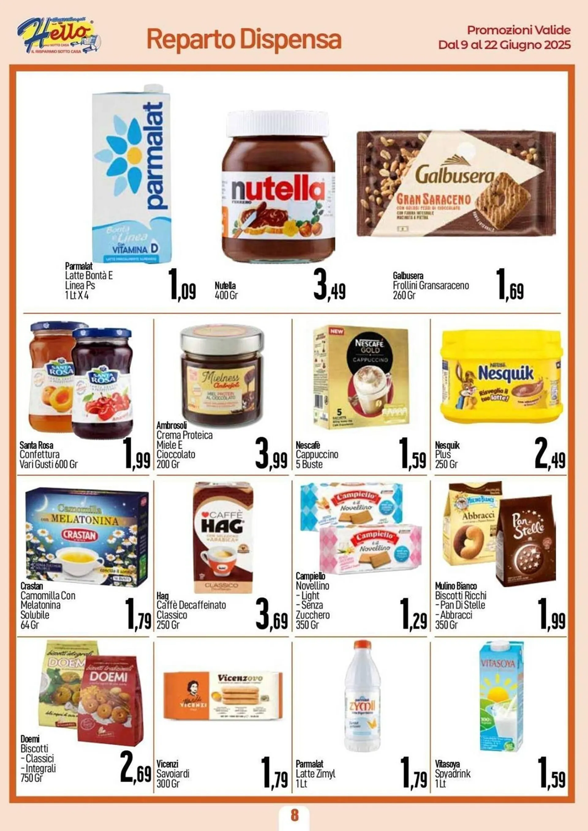 Volantino Hello Supermercati da 9 giugno a 22 giugno di 2025 - Pagina del volantino 8