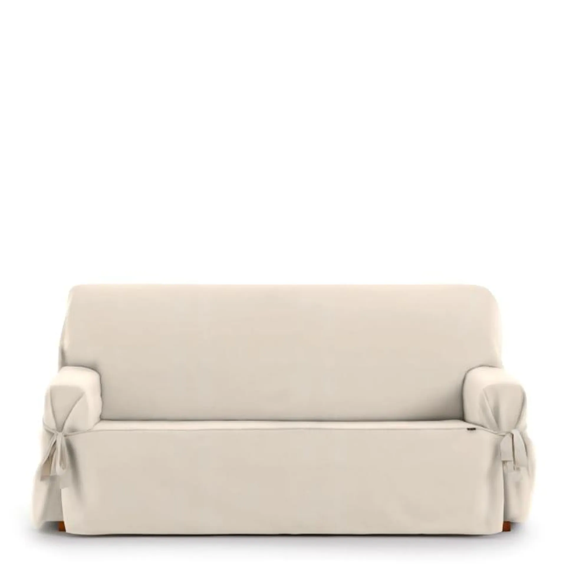 Copridivano 2 posti con lacci beige 140 - 180 cm