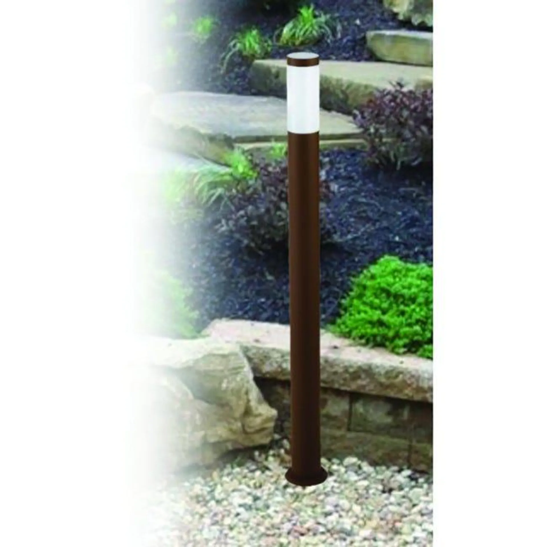 Lampione da giardino Tokyo H110 cm, E27 in acciaio, bronzo IP44 INTEC