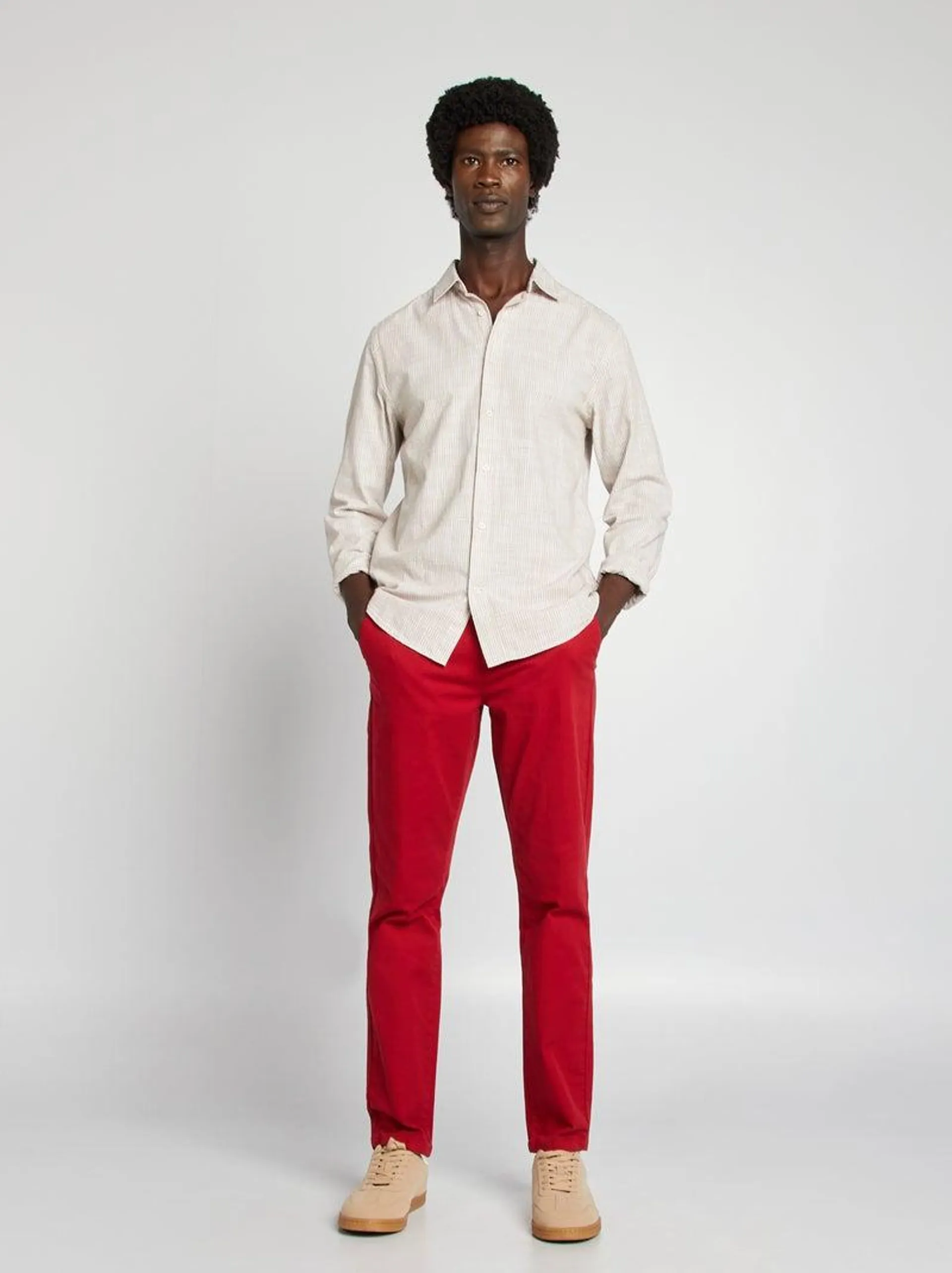 Pantaloni chino in tinta unita - ROSSO