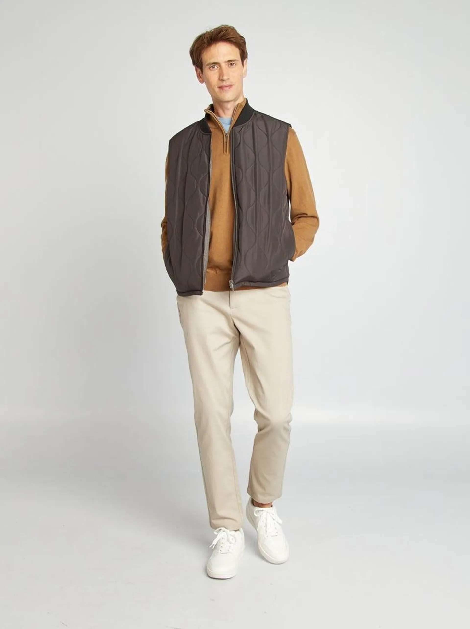 Pantaloni chino in twill taglio slim - beige