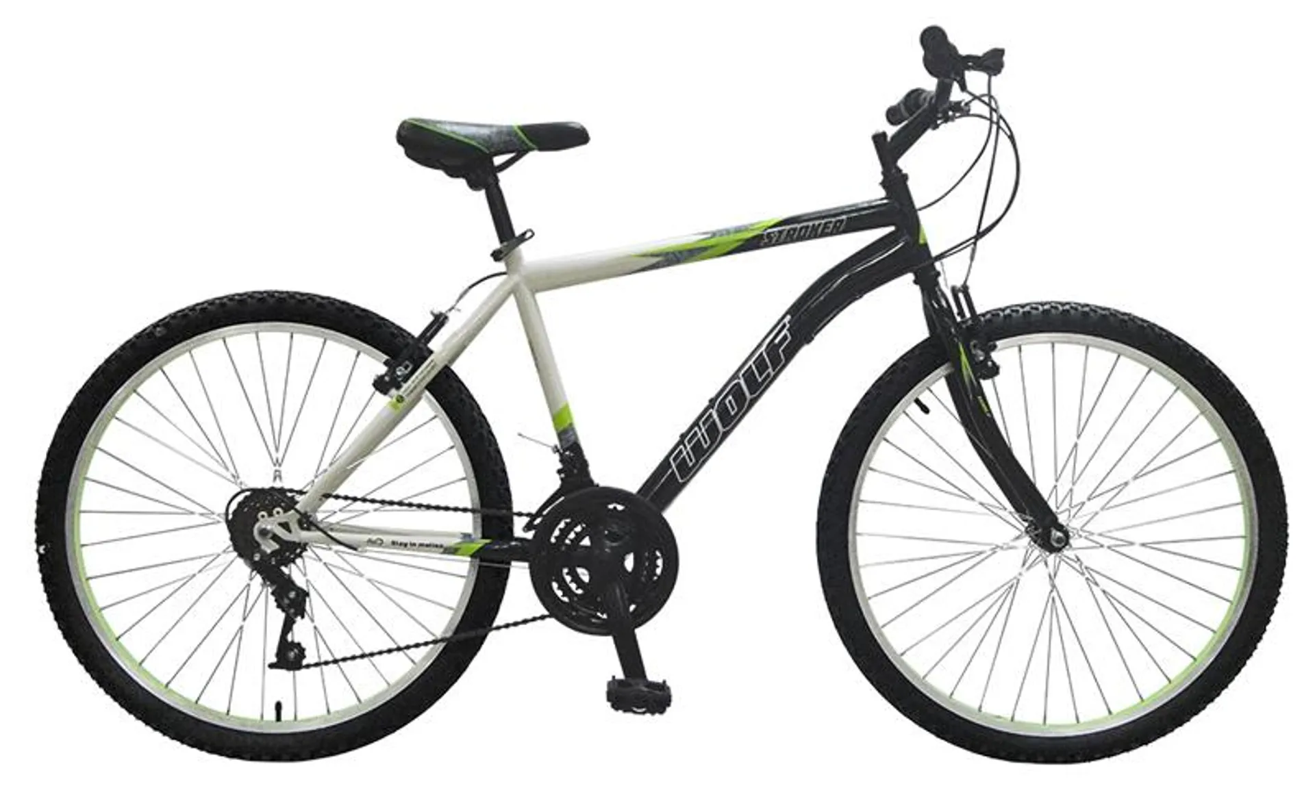 Bicicleta WOLF Montaña R26 18V. Hombre Frenos ”V” Acero Blanco/Negro Talla:UN