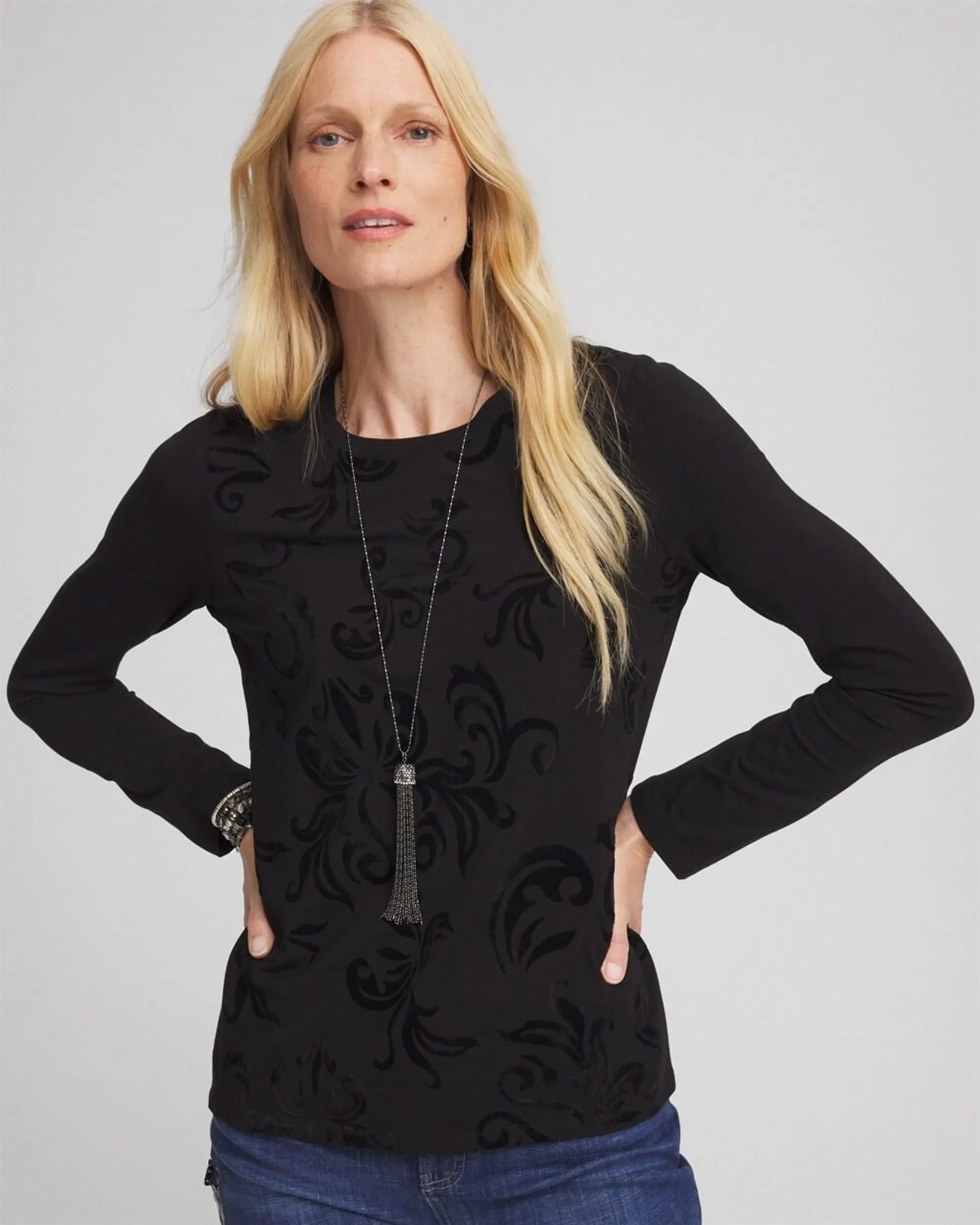 Touch of Cool™ Flocked Long Sleeve Layering Tee