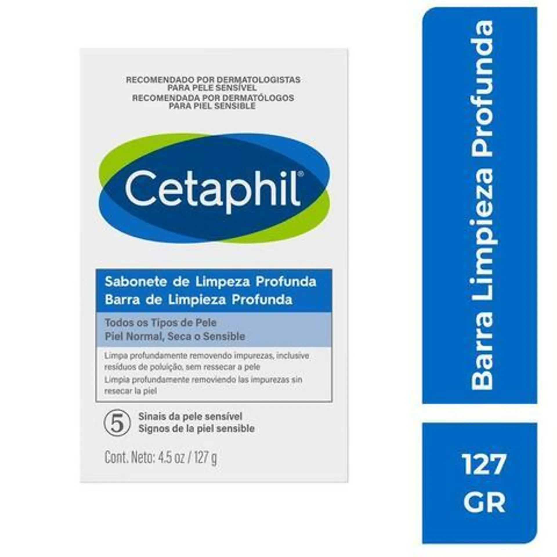 Cetaphil Jabón en Barra de Limpieza Profunda para Piel Sensible En Rostro Y Cuerpo